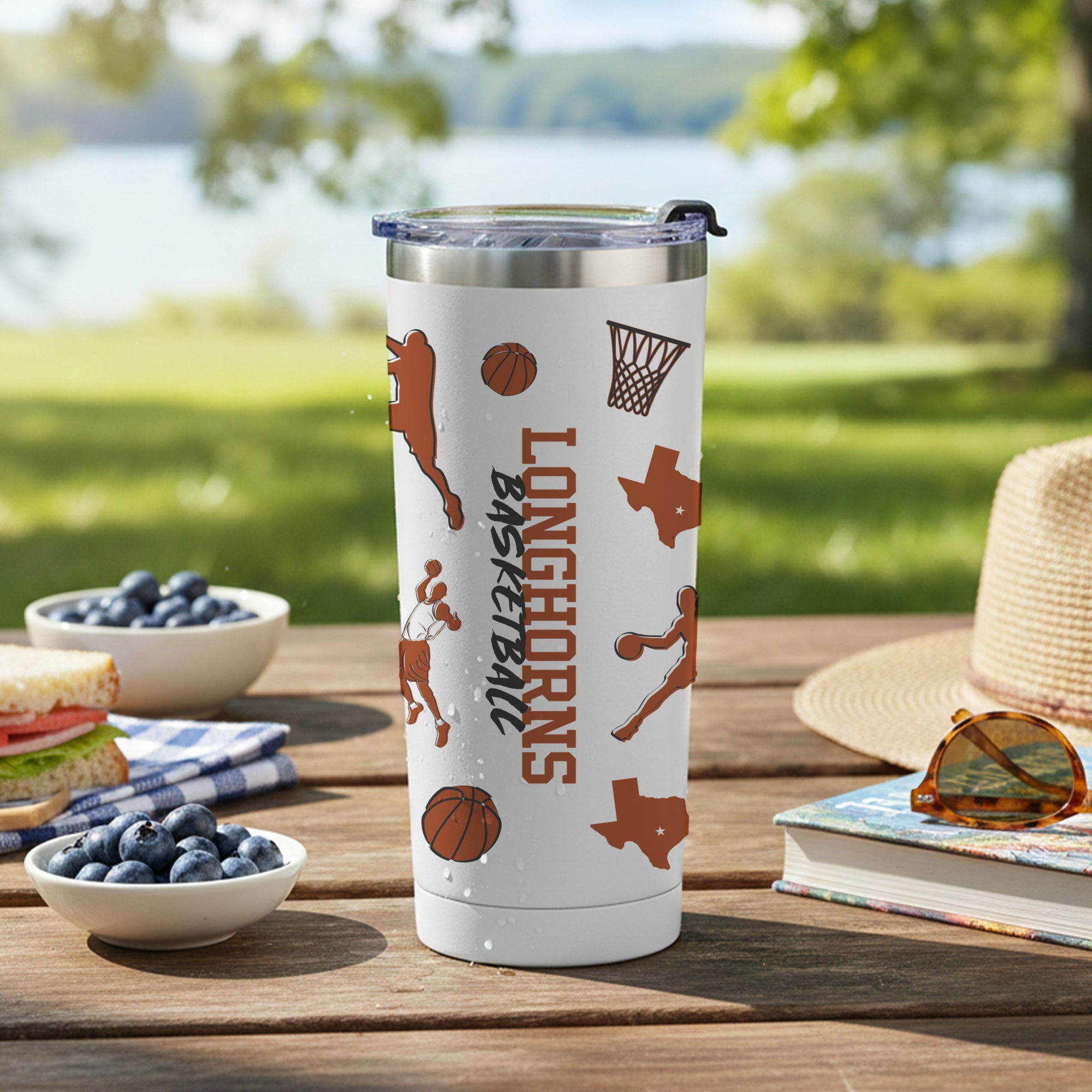 24oz Texas Longhorns Basketball Sketch Tumbler