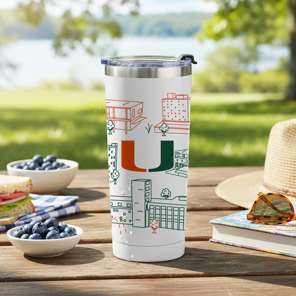 Miami Hurricanes 24oz Campus Line Art Tumbler