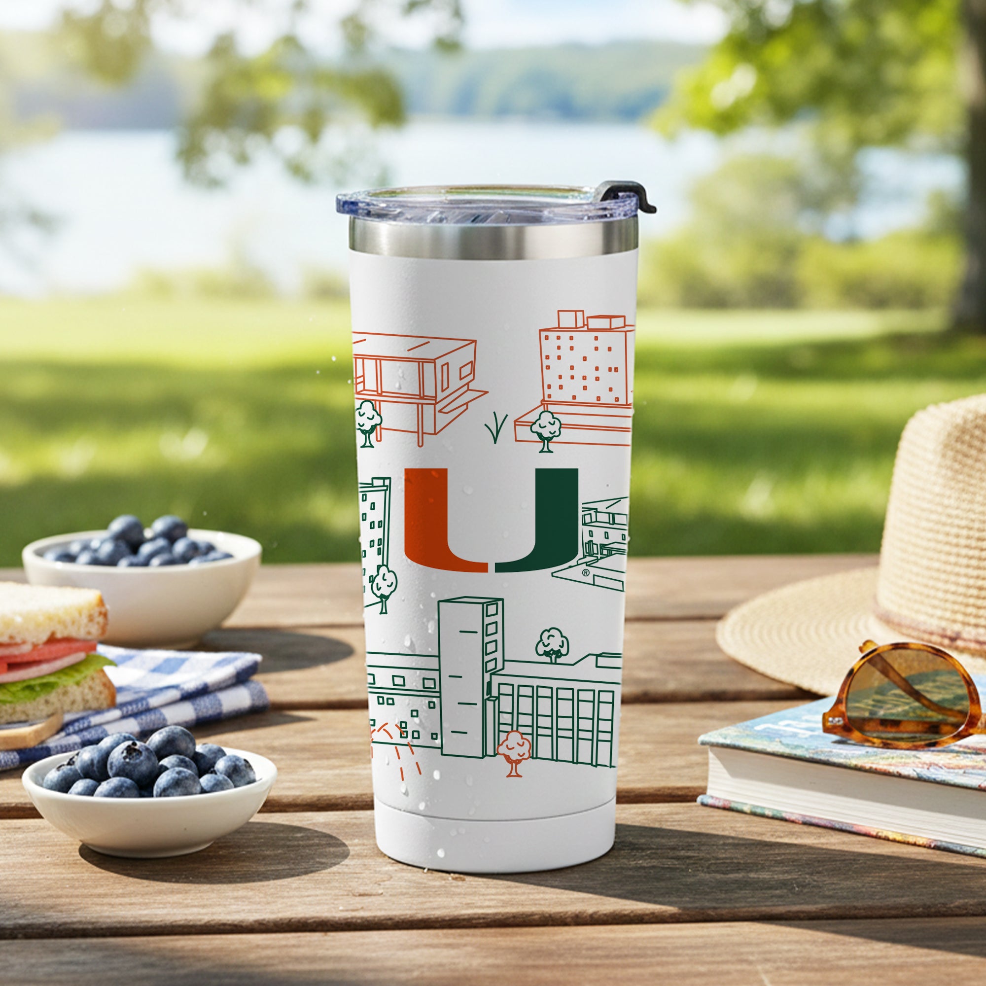 Miami Hurricanes 24oz Campus Line Art Tumbler