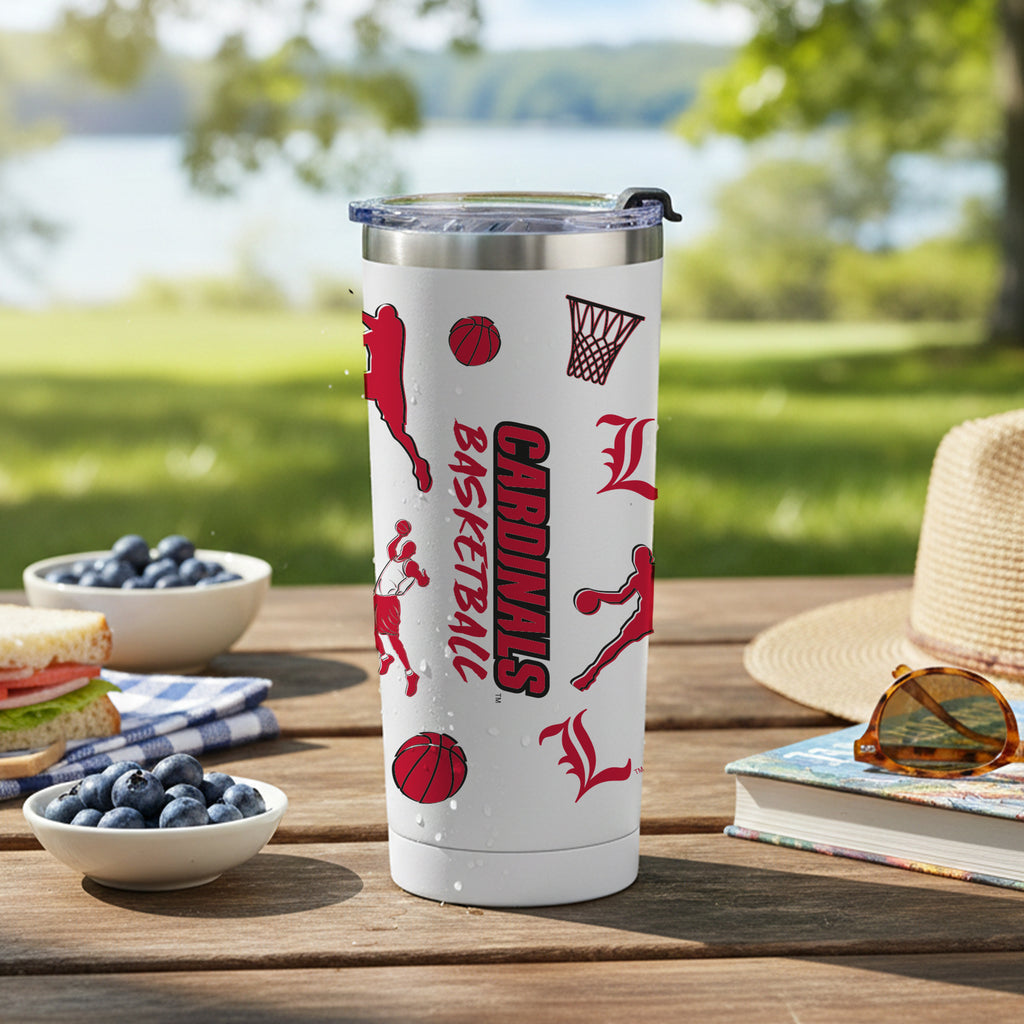 24oz Louisville Cardinals Basketball Sketch Tumbler