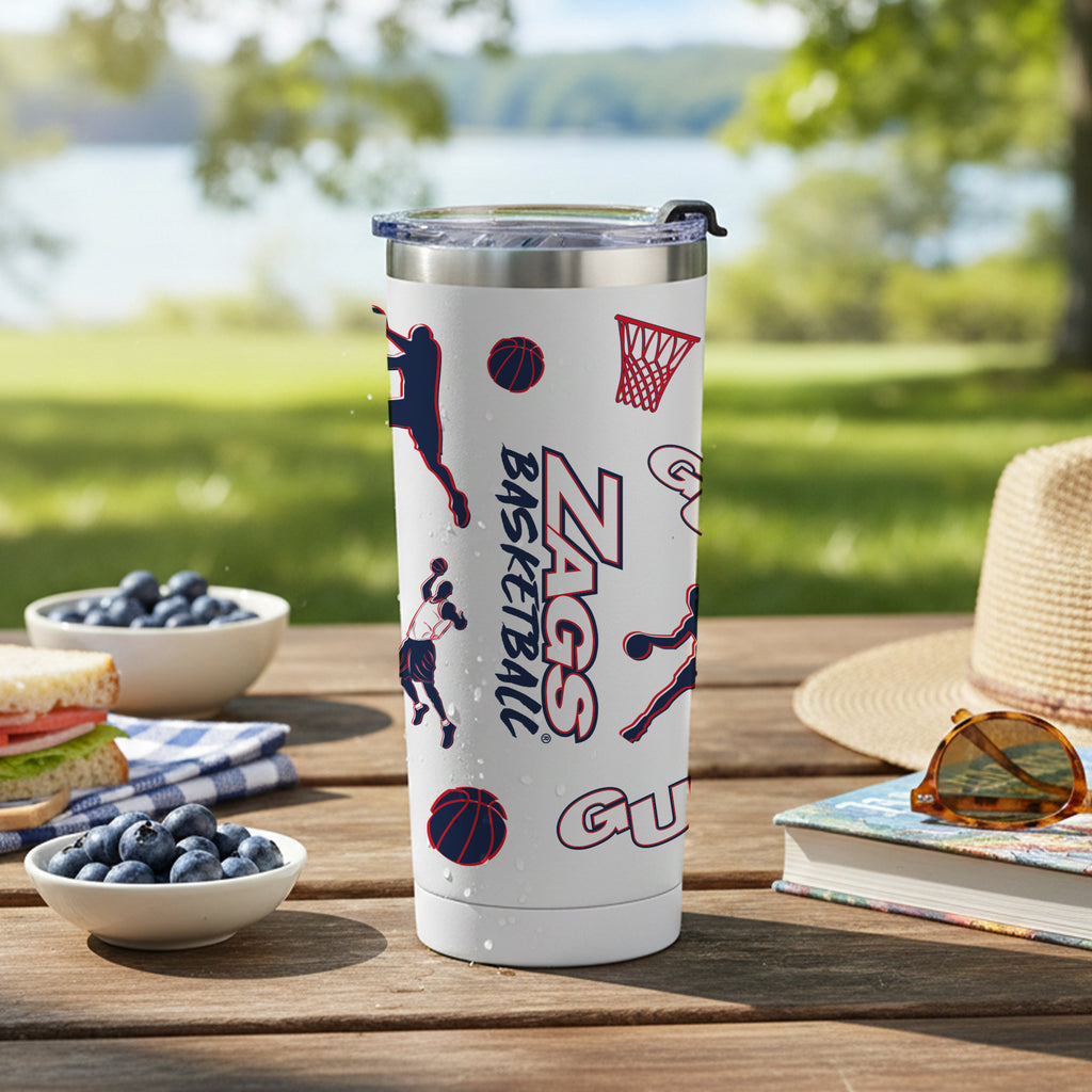 24oz Gonzaga Bulldogs Basketball Sketch Tumbler