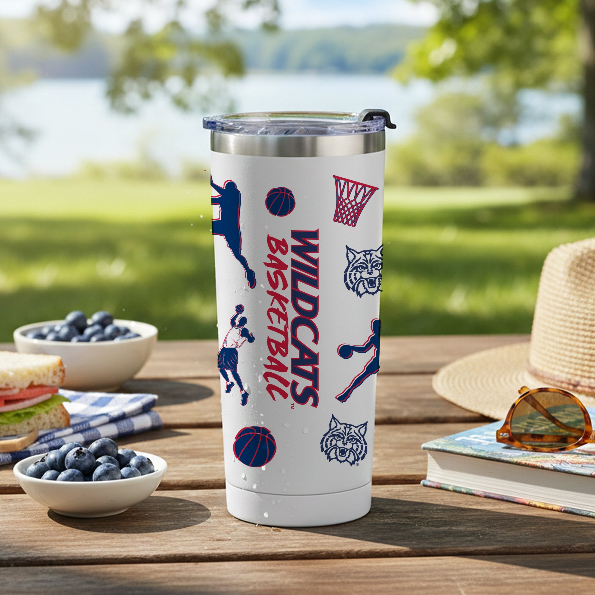 24oz Arizona Wildcats Basketball Sketch Tumbler
