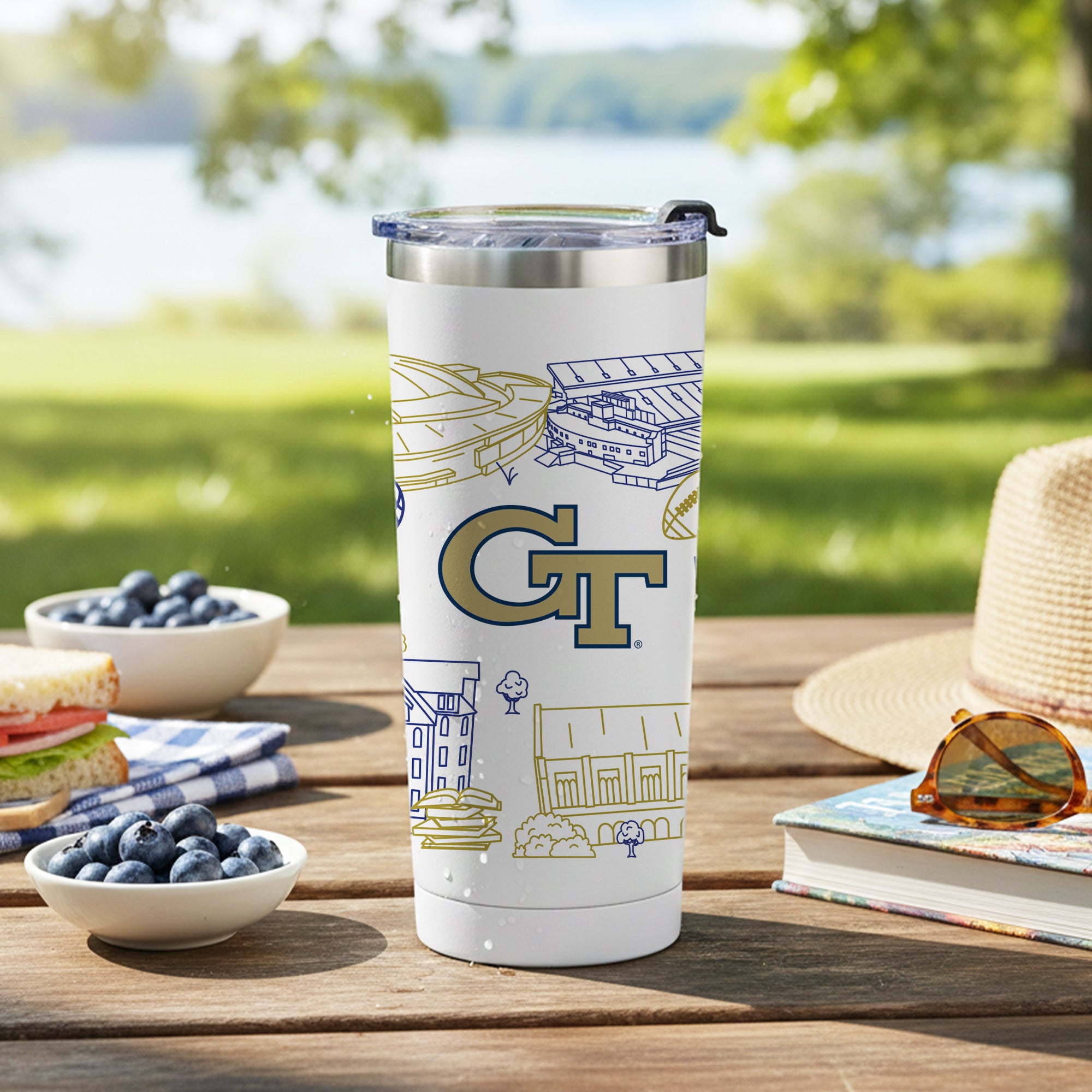 Georgia Tech Yellow Jackets 24oz Campus Line Art Tumbler