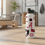 34oz Alabama Crimson Tide Basketball Sketch Aqua Bottle