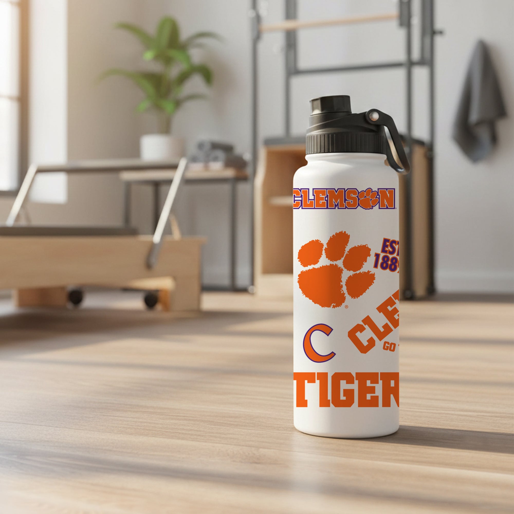 Clemson Tigers 34oz Stainless Steel Medley Aqua Bottle