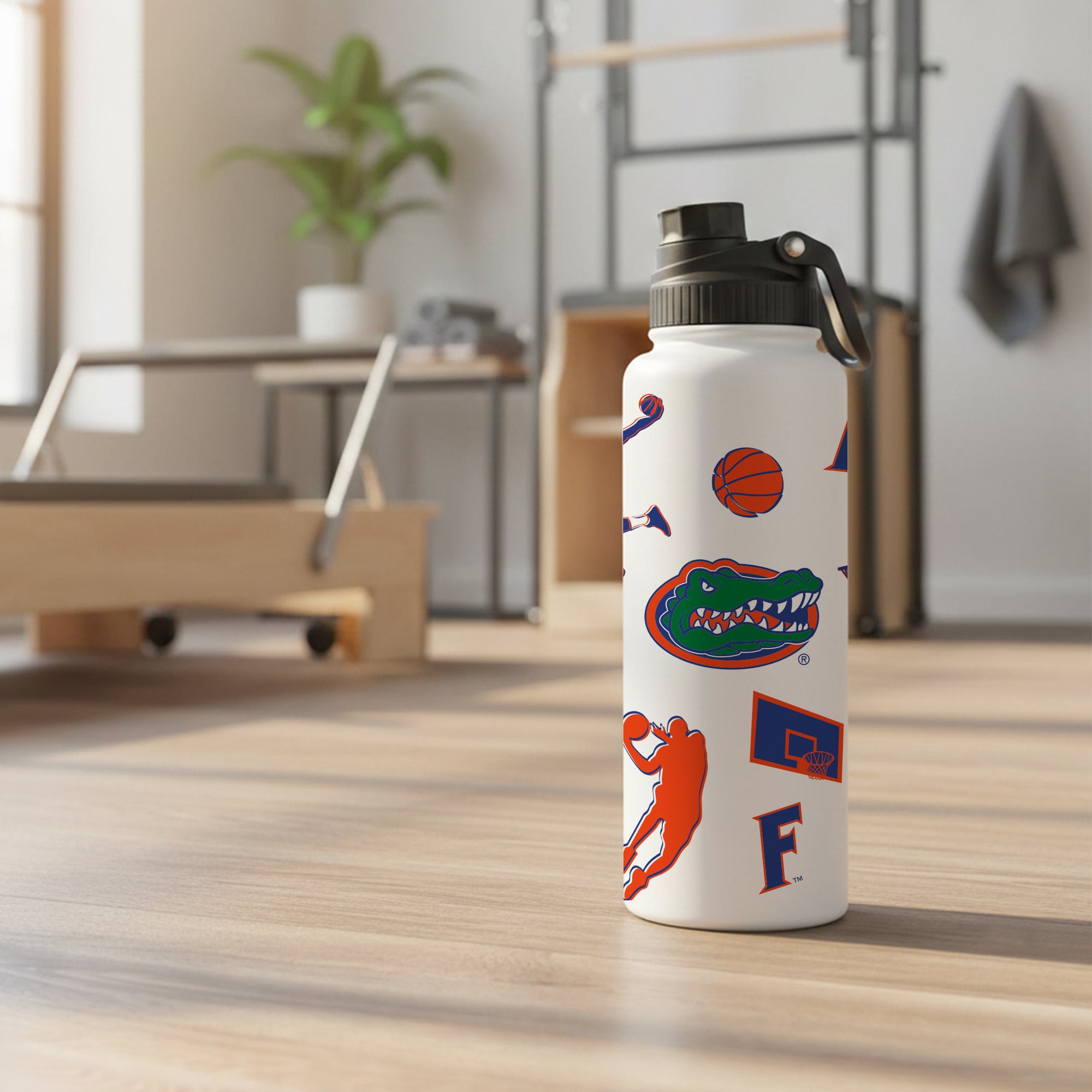 34oz Florida Gators Basketball Sketch Aqua Bottle