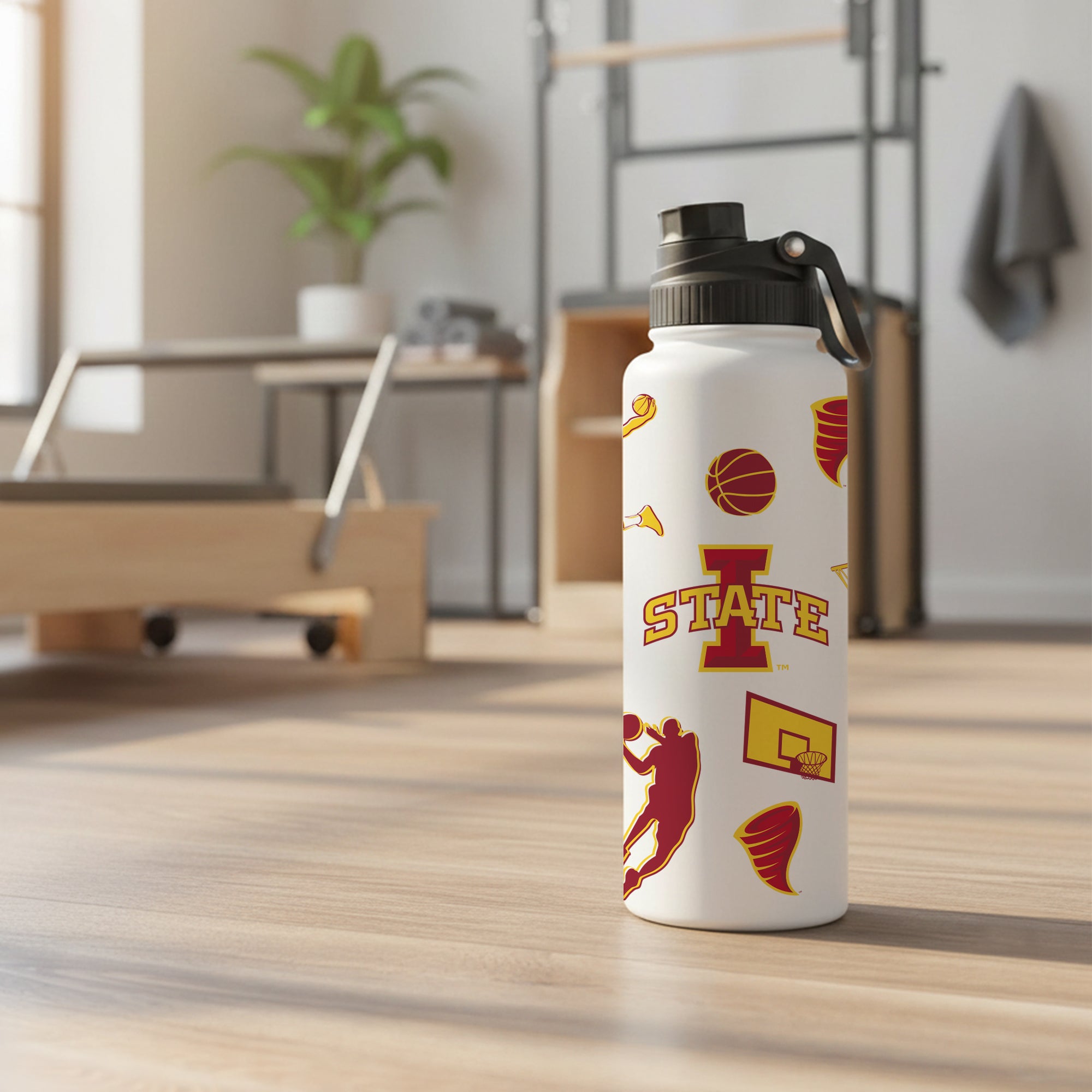 34oz Iowa State Cyclones Basketball Sketch Aqua Bottle