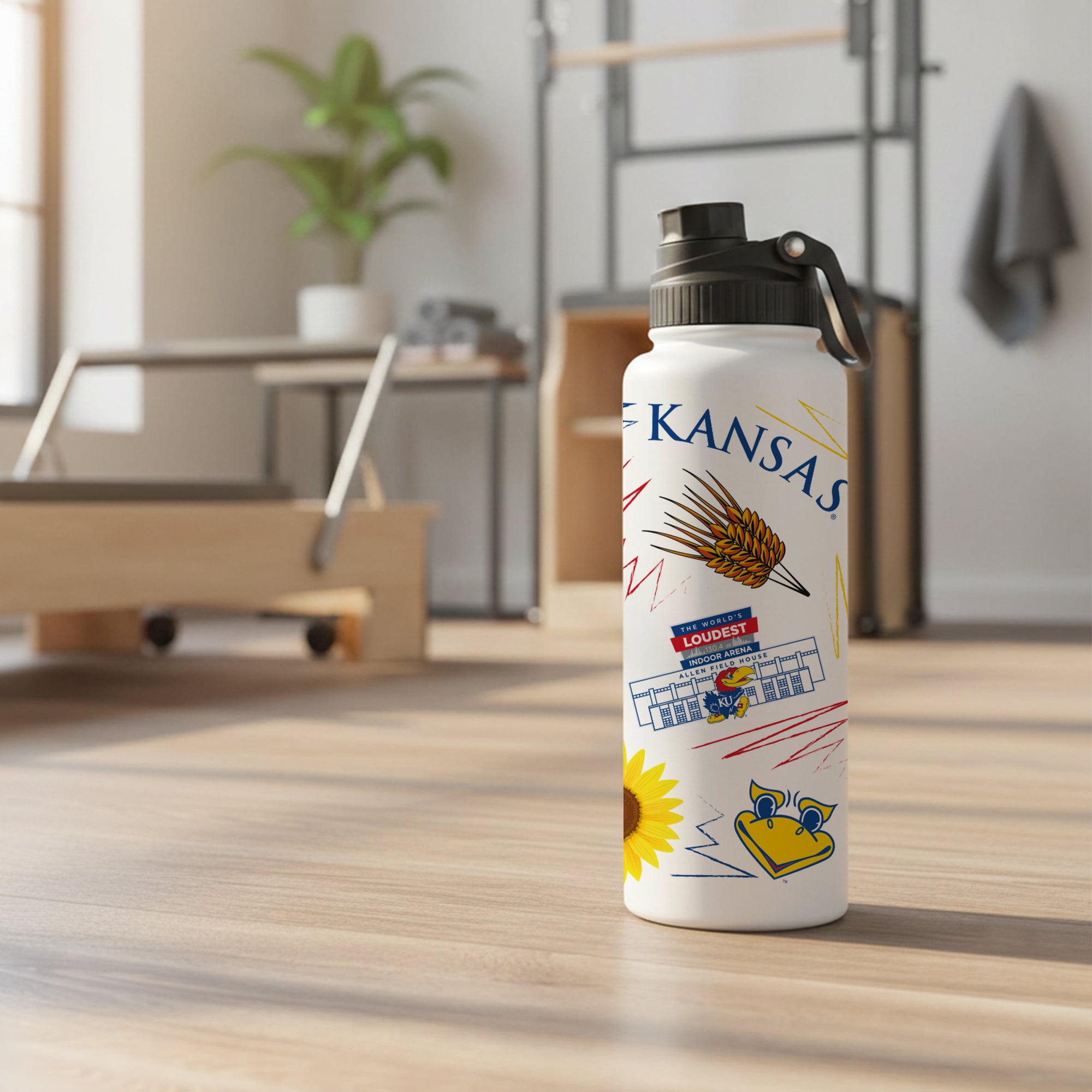 34oz Kansas Jayhawks Local Aqua Bottle