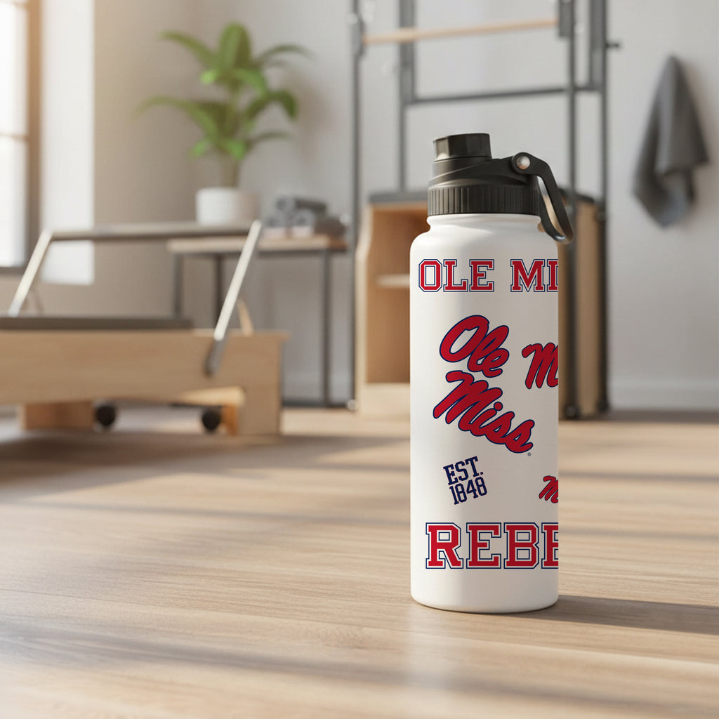Ole Miss Rebels 34oz Stainless Steel Medley Aqua Bottle