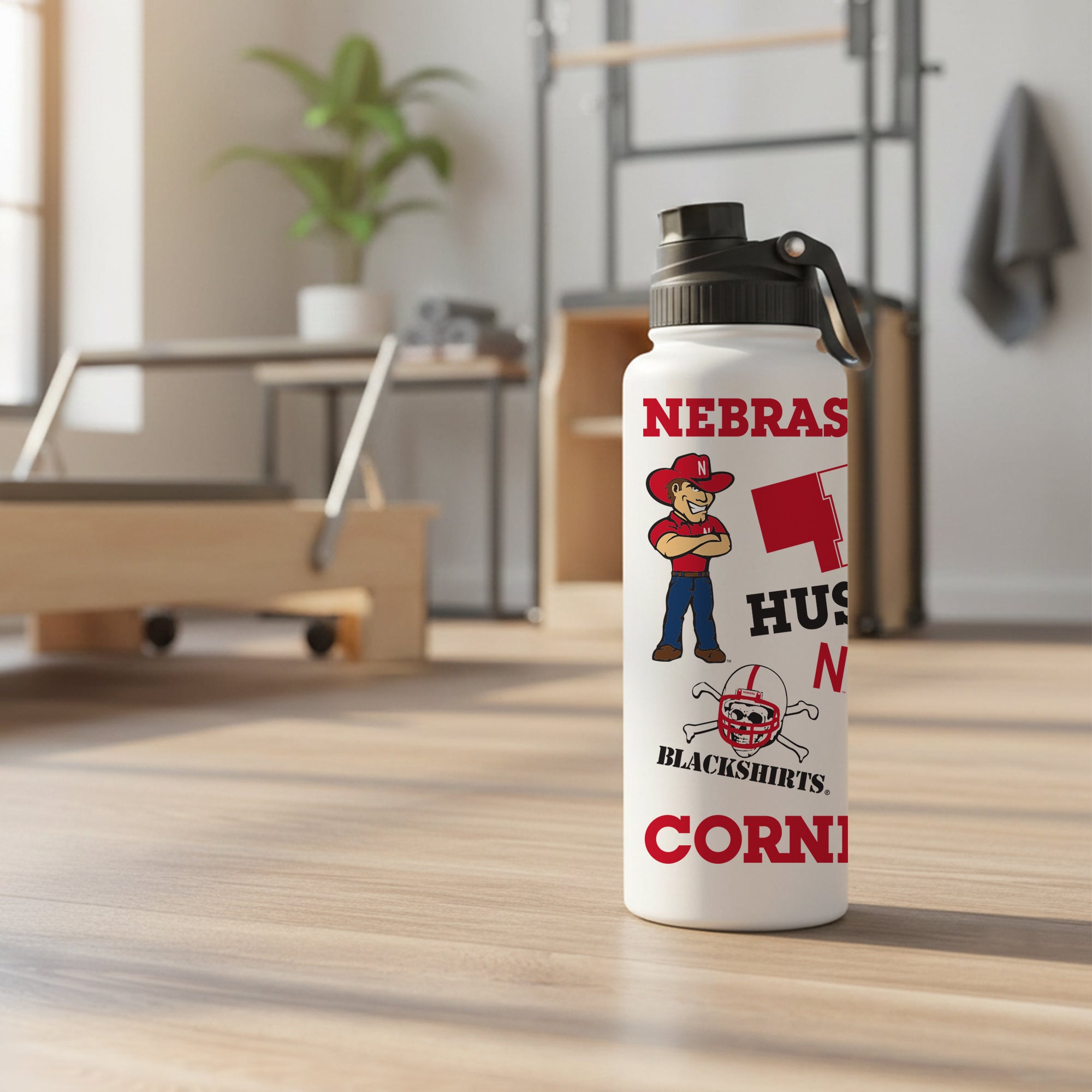 Nebraska Cornhuskers 34oz Stainless Steel Medley Aqua Bottle