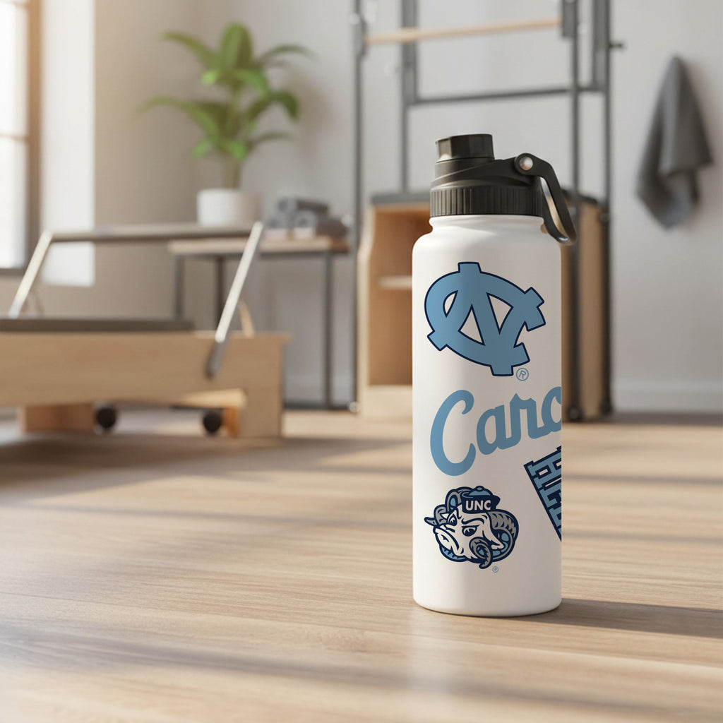 North Carolina Tar Heels 34oz Stainless Steel Medley Aqua Bottle