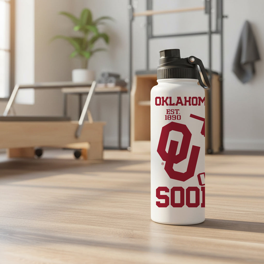 Oklahoma Sooners 34oz Stainless Steel Medley Aqua Bottle