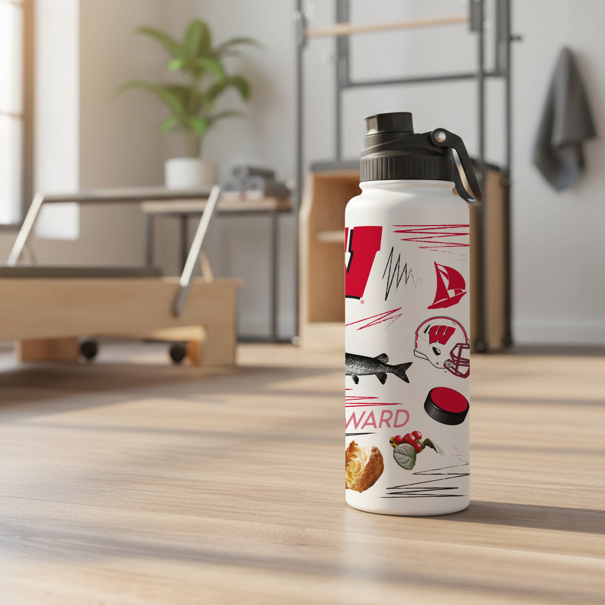 34oz Wisconsin Badgers Local Aqua Bottle