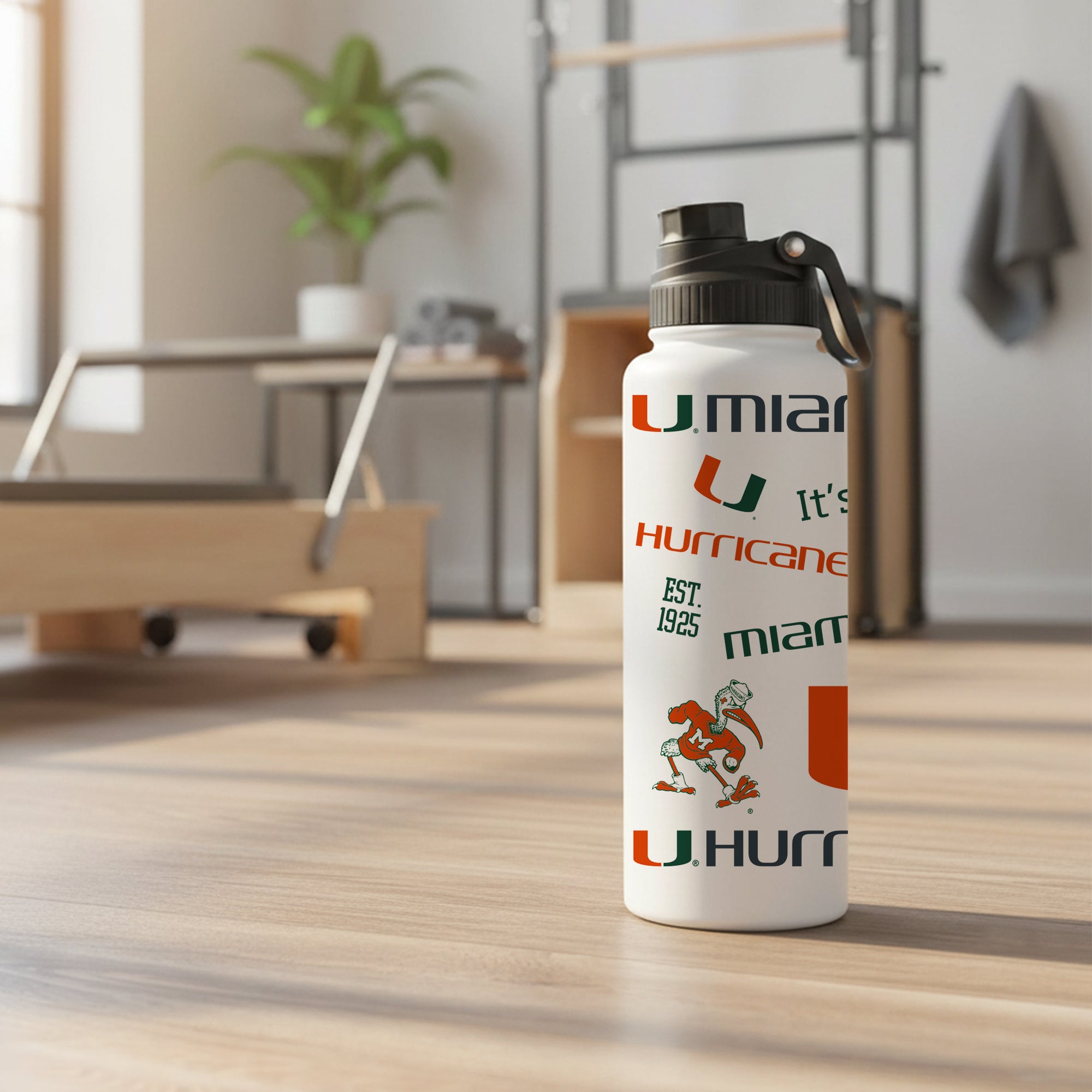 Miami Hurricanes 34oz Stainless Steel Medley Aqua Bottle