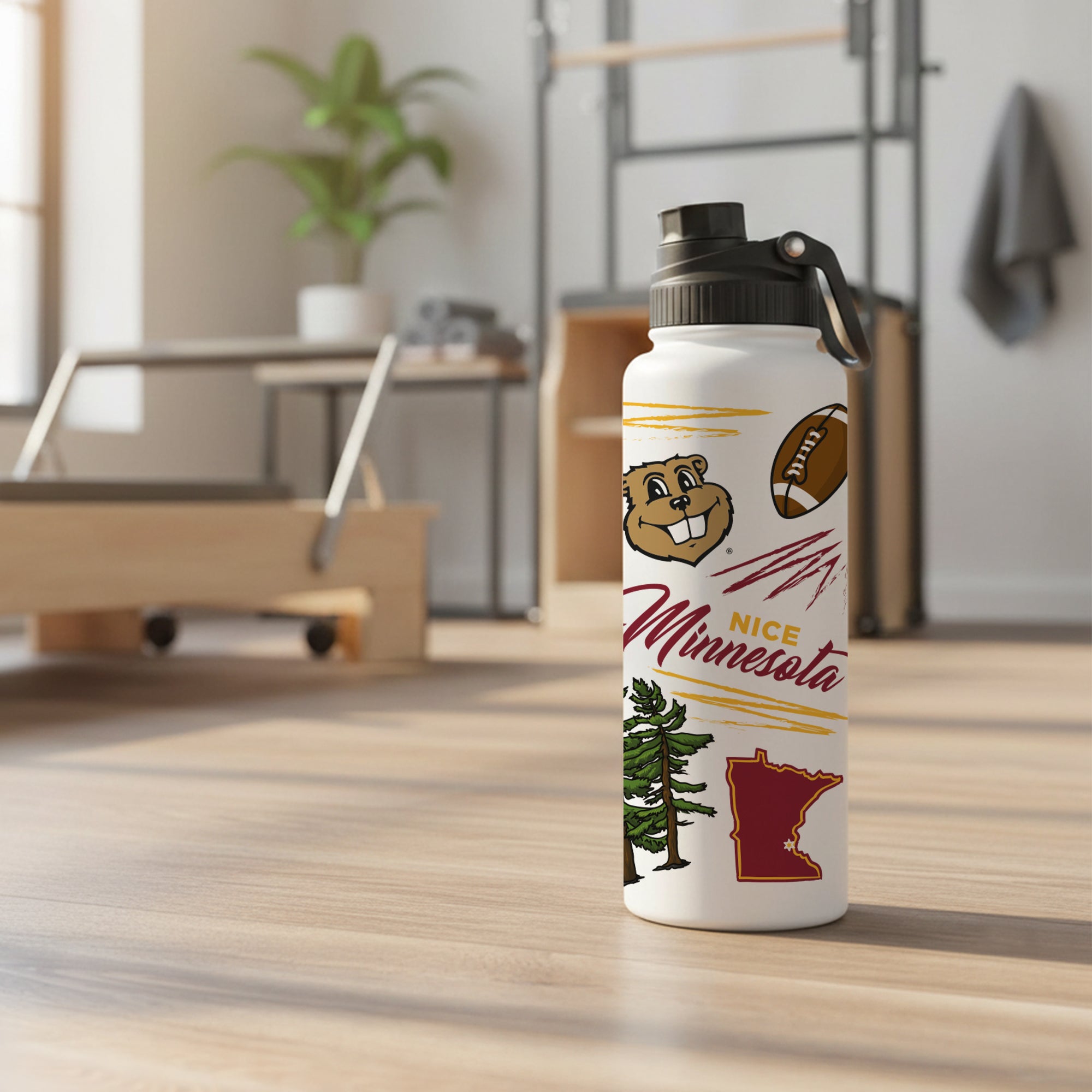 34oz Minnesota Golden Gophers Local Aqua Bottle