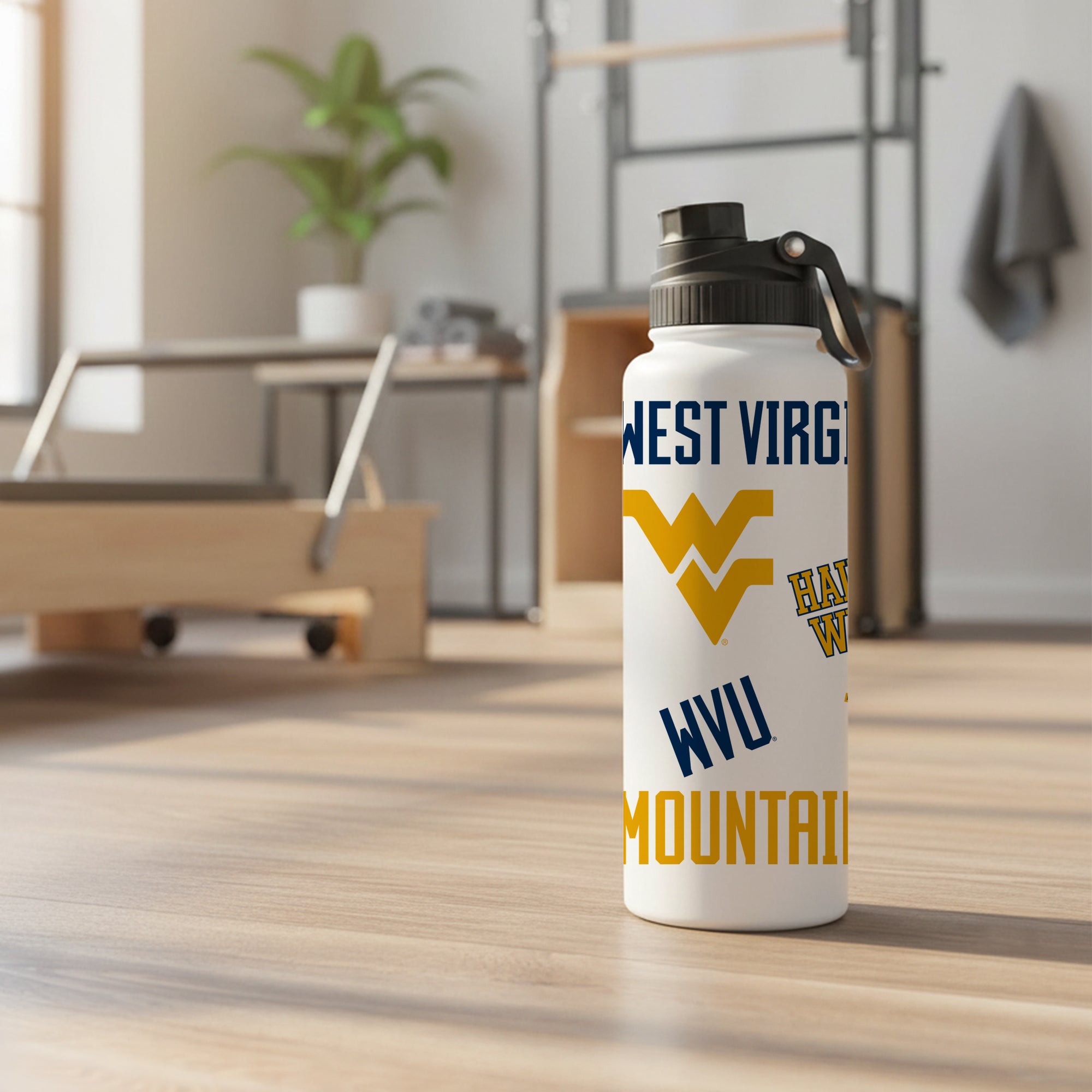 West Virginia Mountaineers 34oz Stainless Steel Medley Aqua Bottle