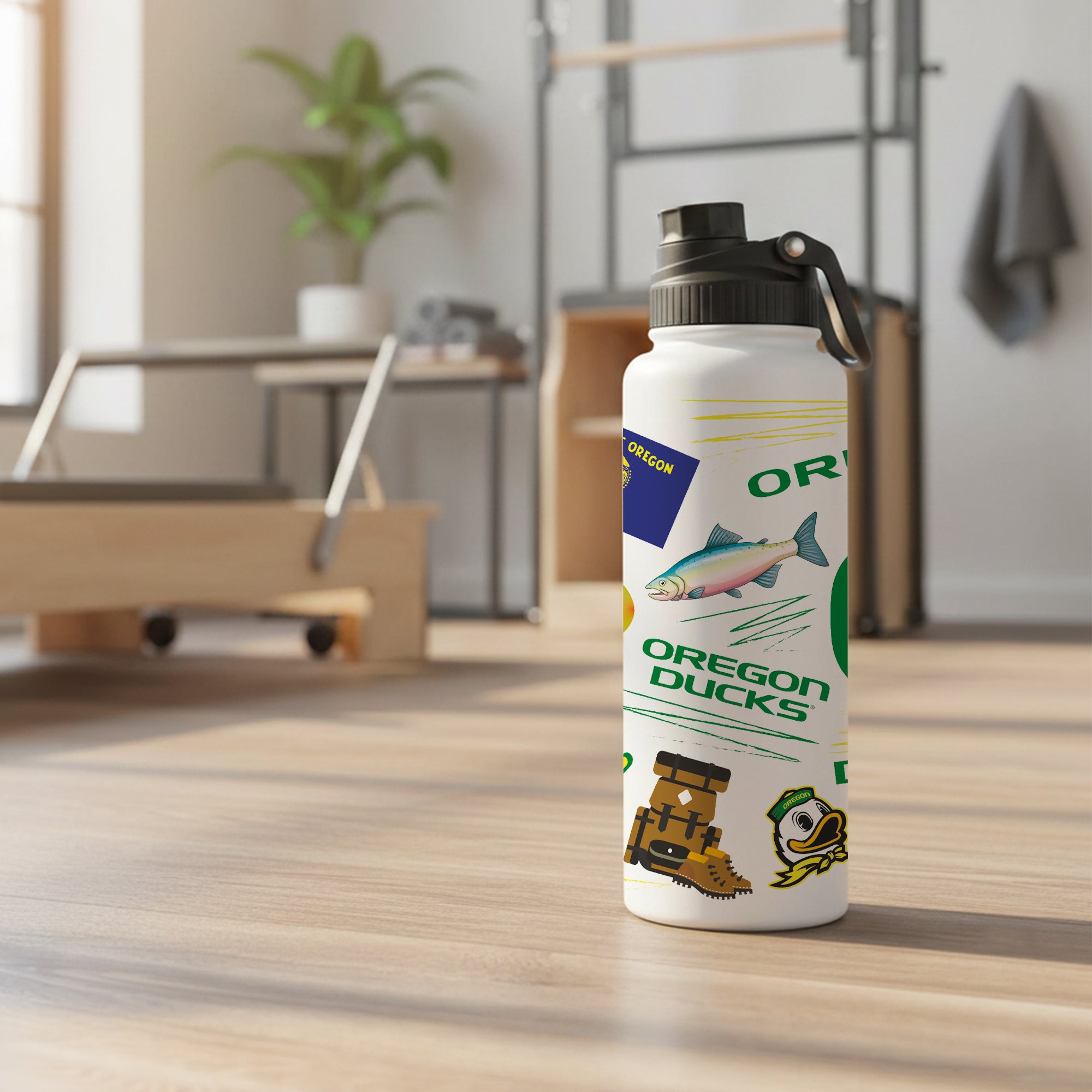 34oz Oregon Ducks Local Aqua Bottle