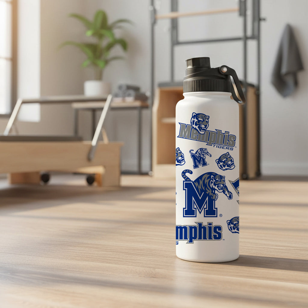 Memphis Tigers 34oz Stainless Steel Medley Aqua Bottle