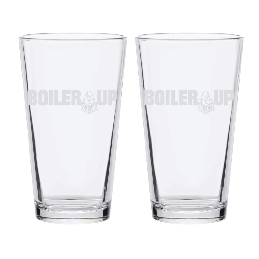 16oz Purdue Boilermakers Etched Slogan Pint 2 Pack