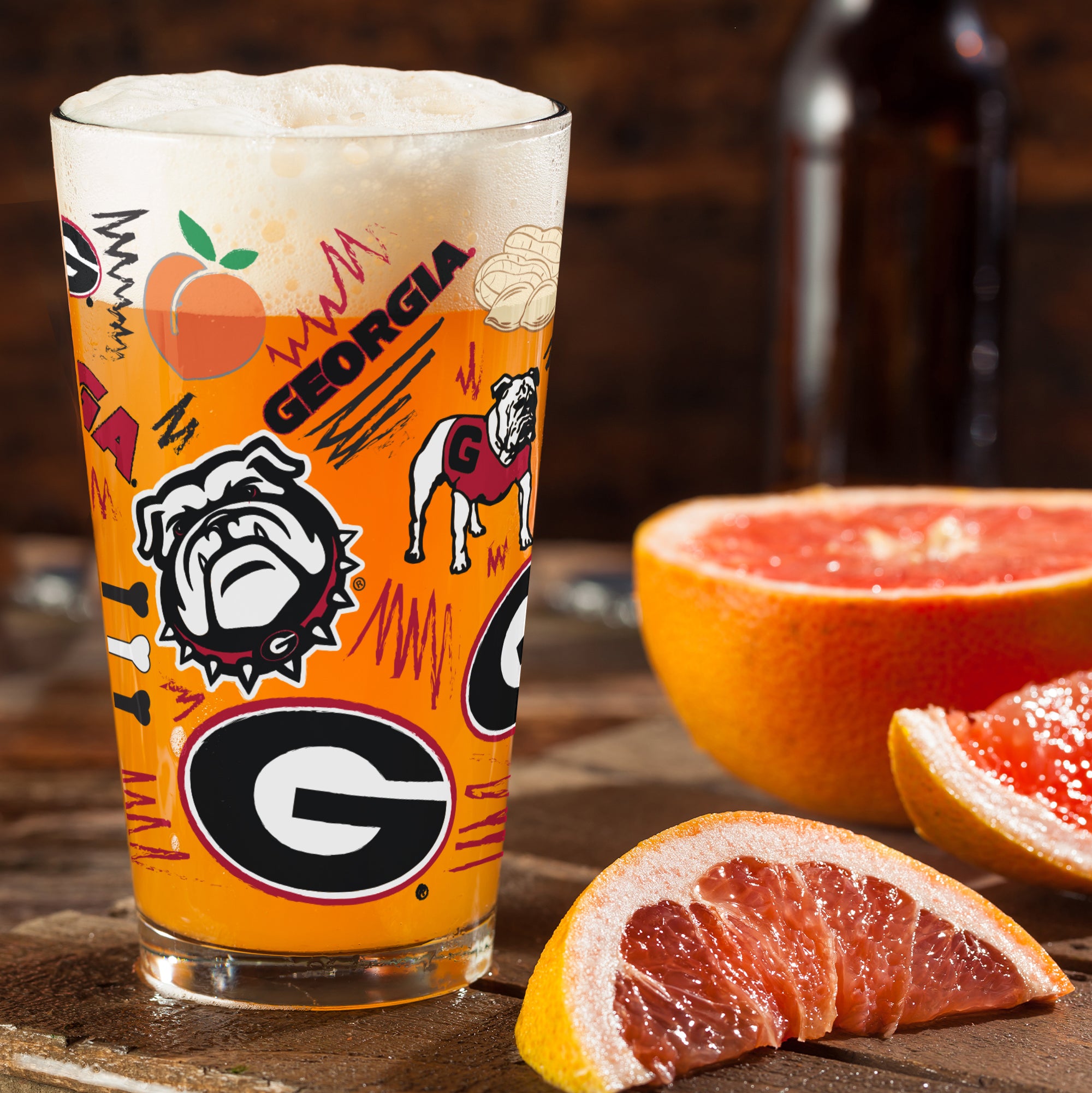 Set of 2 Georgia Bulldogs Local 16oz Pints