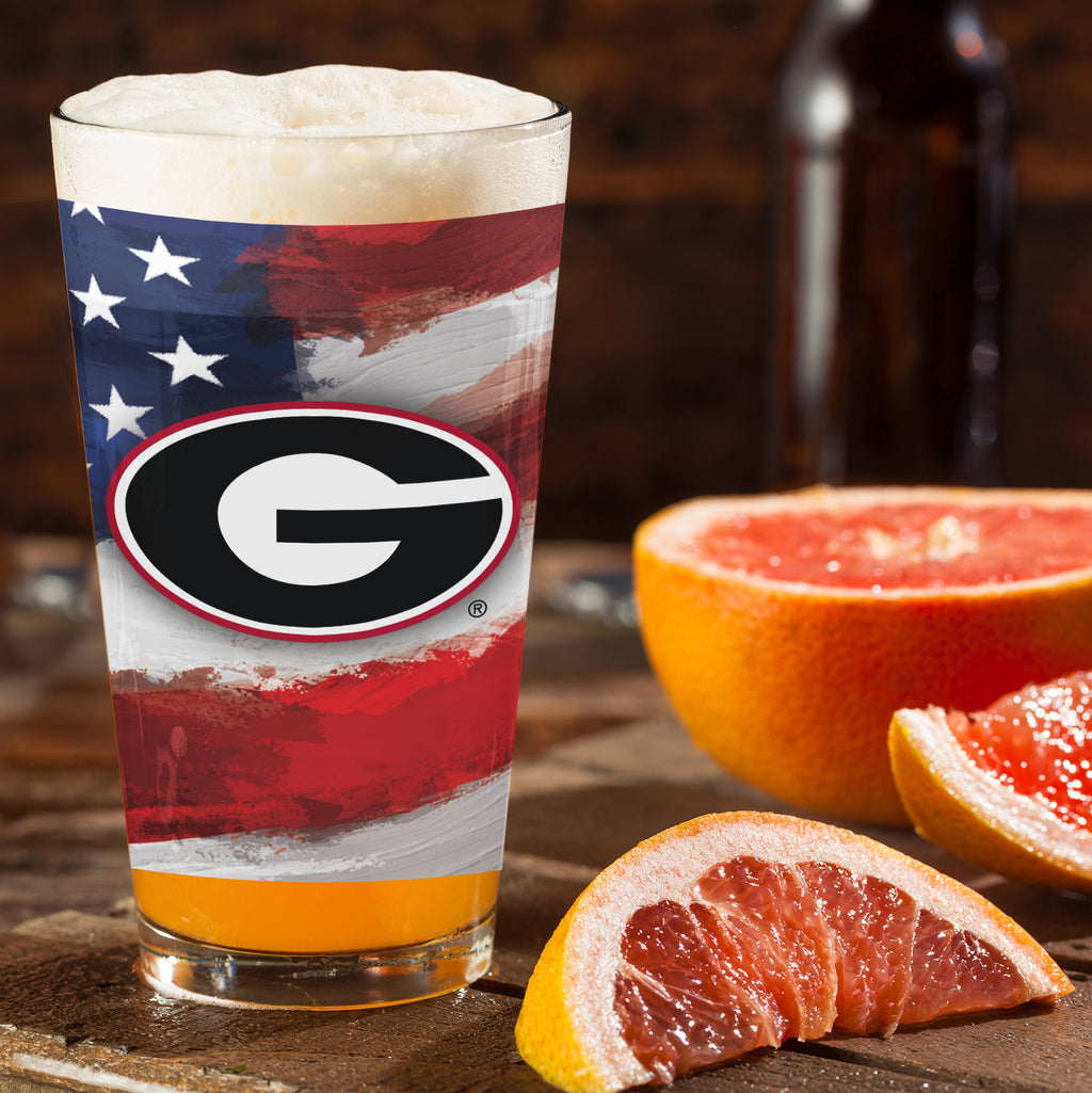Set of 2 Georgia Bulldogs 16oz Americana Pints