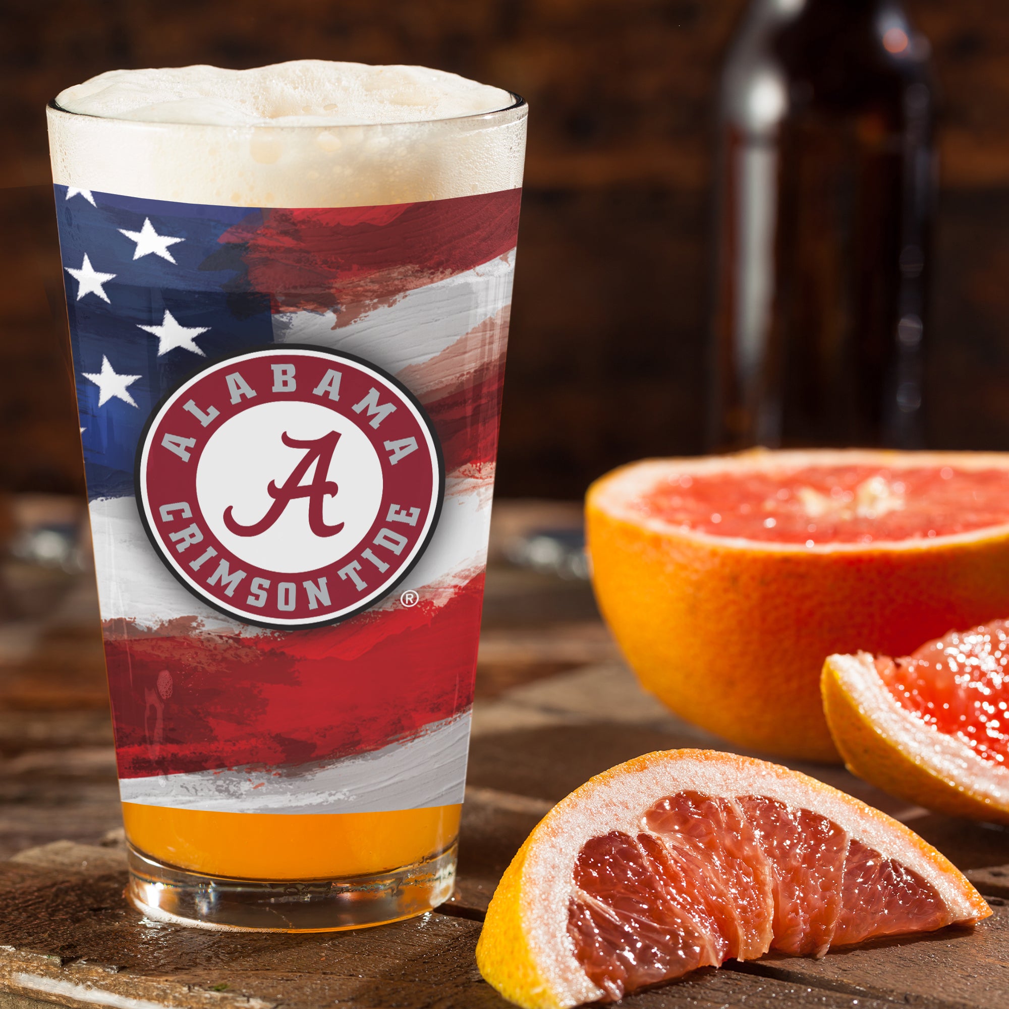 Set of 2 Alabama Crimson Tide 16oz Americana Pints