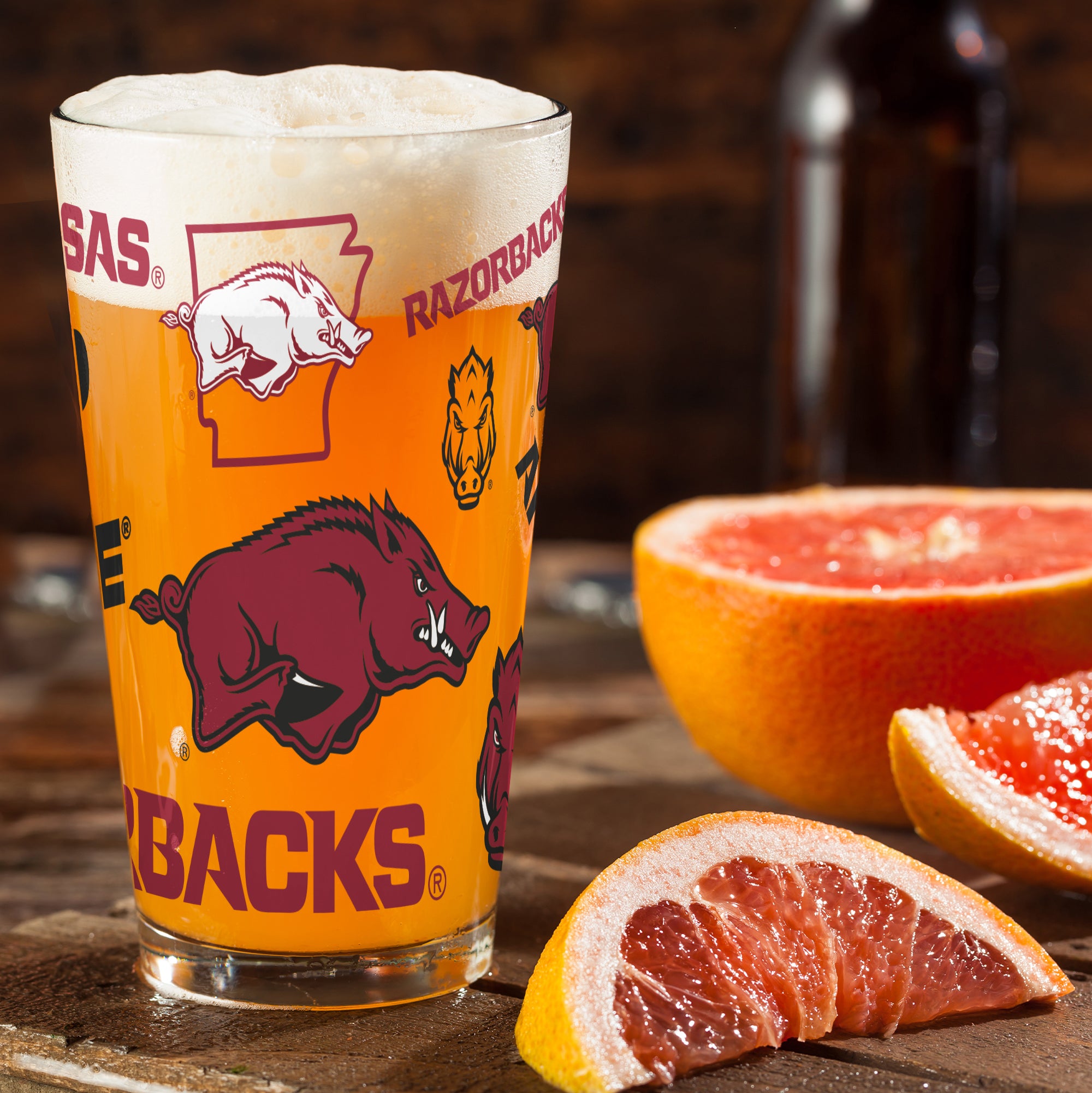 Set of 2 Arkansas Razorbacks 16oz Medley Pints