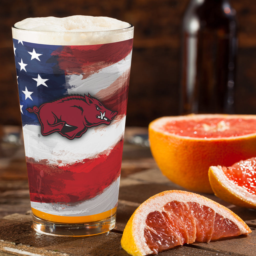 Set of 2 Arkansas Razorbacks 16oz Americana Pints