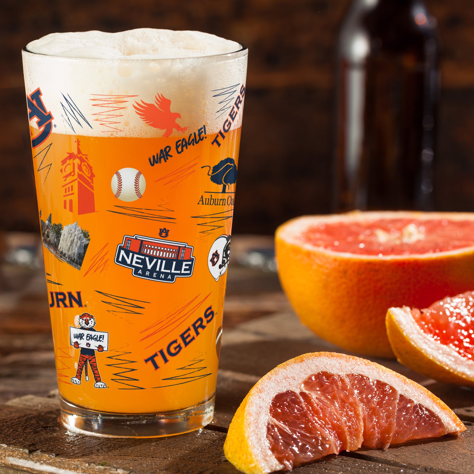 Set of 2 Auburn Tigers Local 16oz Pints