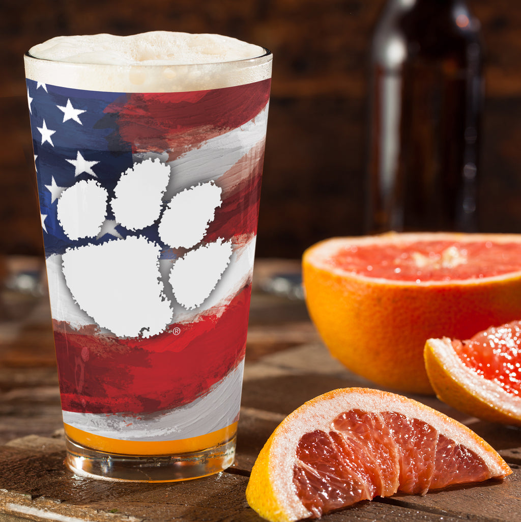 Set of 2 Clemson Tigers 16oz Americana Pints