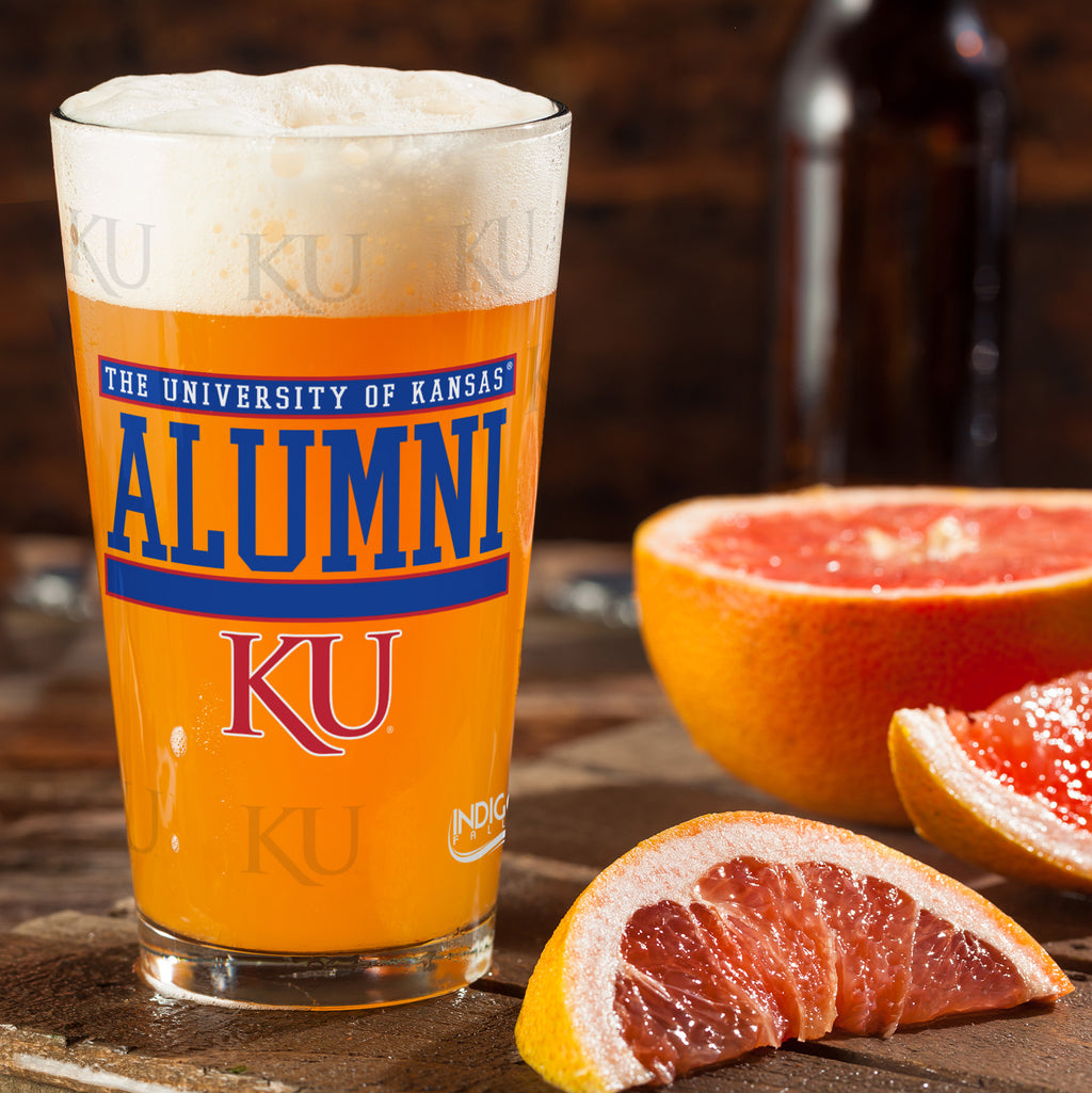 Set of 2 Kansas Jayhawks 16oz Alumni Pints