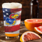 Set of 2 Kansas Jayhawks 16oz Americana Pints