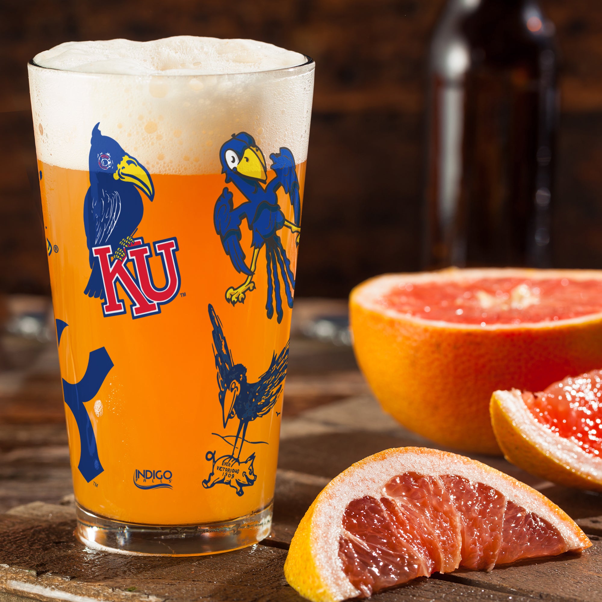 16oz Kansas Jayhawks College Vault Medley Pint 2 Pack