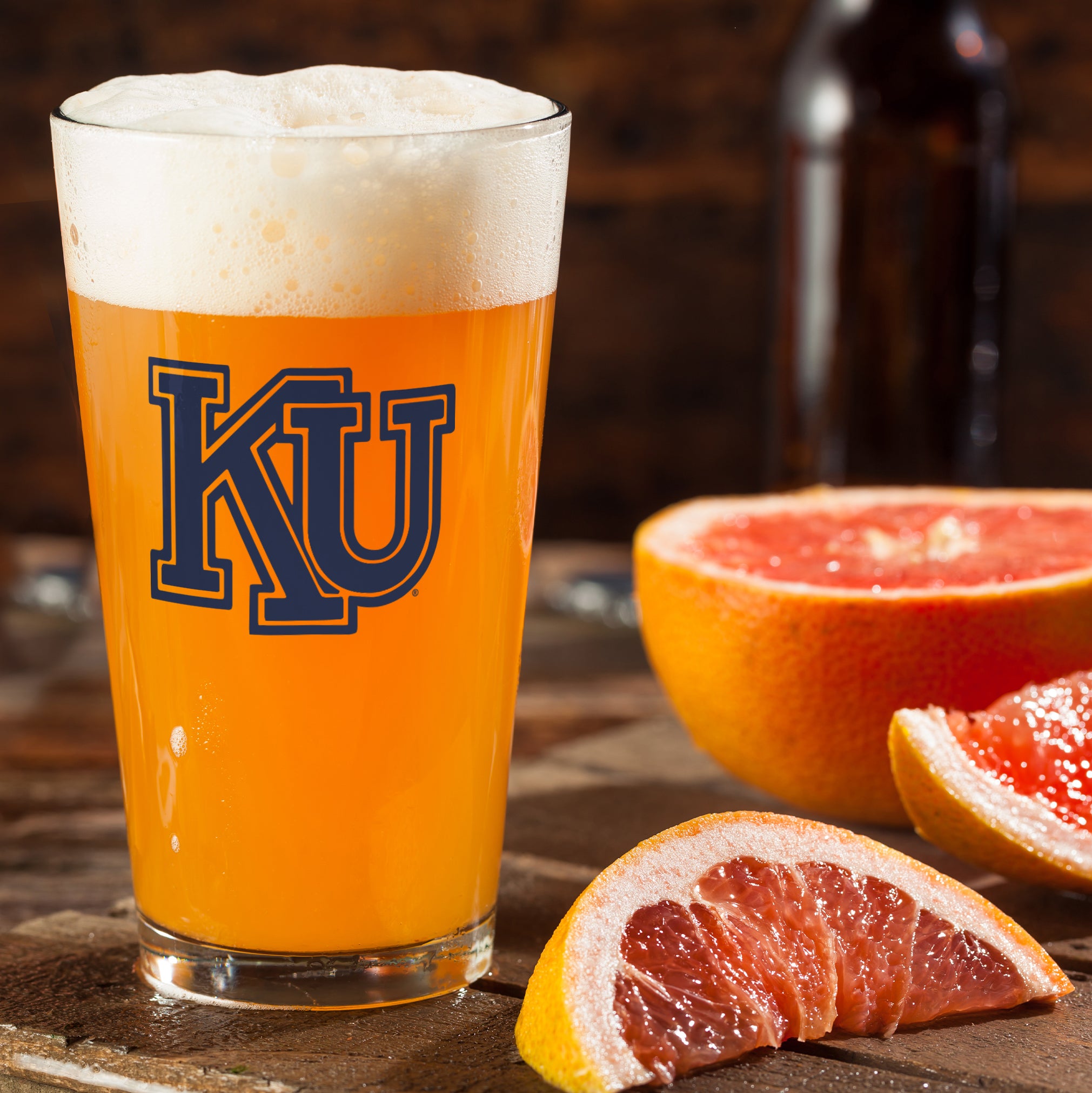 Set of 2 Kansas Jayhawks College Vault Sketch 16oz Pints