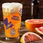 Set of 4 LSU Tigers 16oz Medley Pint Glasses