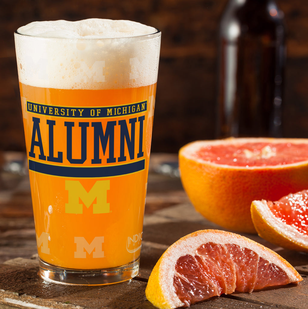 Set of 2 Michigan Wolverines 16oz Alumni Pints