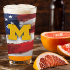 Set of 2 Michigan Wolverines 16oz Americana Pints