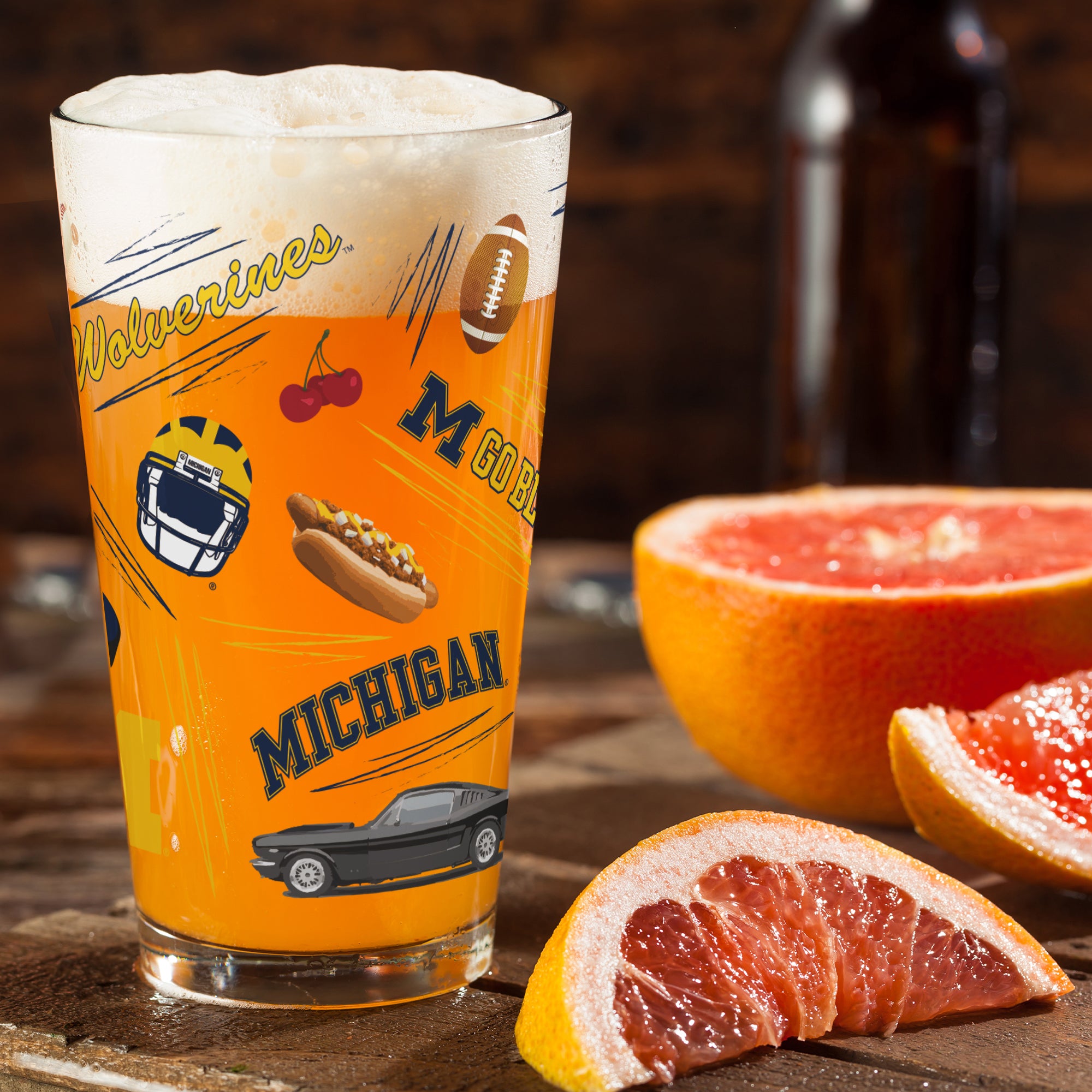 Set of 2 Michigan Wolverines Local 16oz Pints