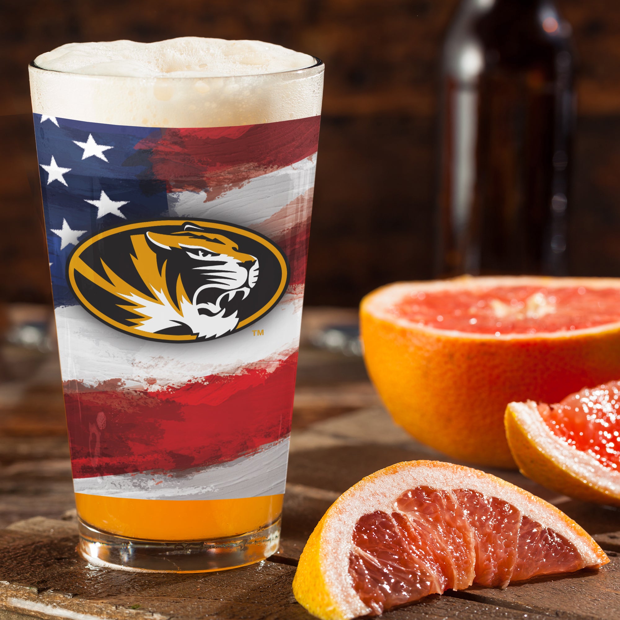Set of 2 Missouri Tigers 16oz Americana Pints