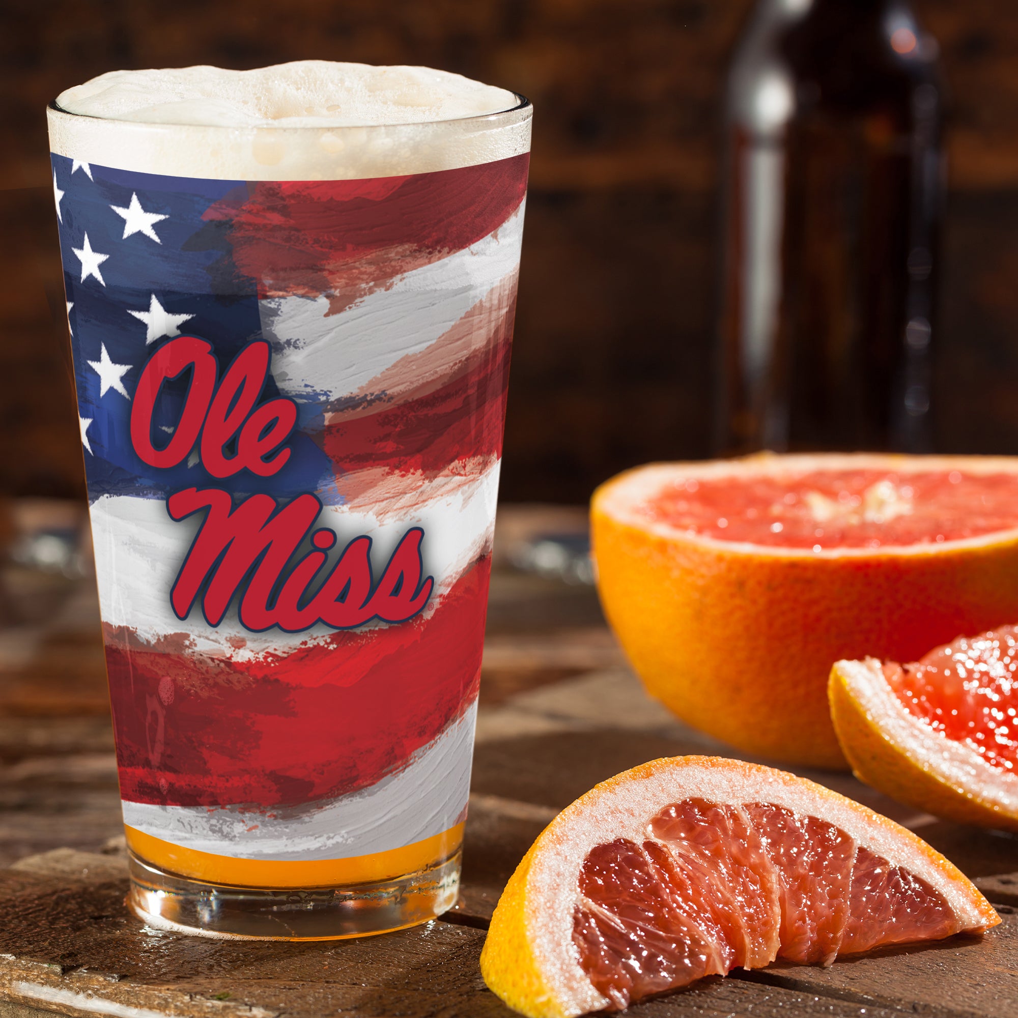 Set of 2 Ole Miss Rebels 16oz Americana Pints