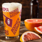 Set of 4 Oklahoma Sooners 16oz Medley Pint Glasses