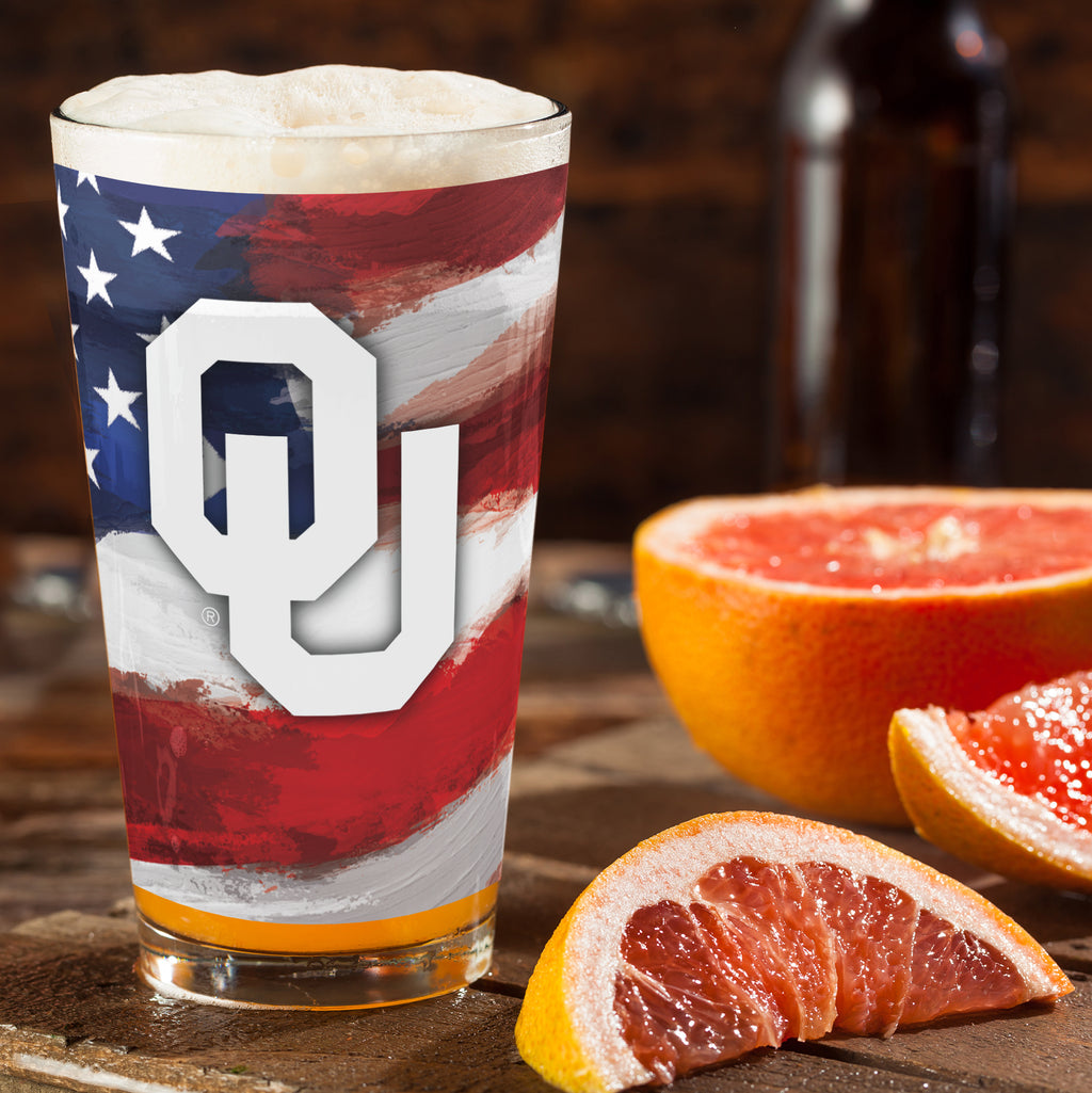 Set of 2 Oklahoma Sooners 16oz Americana Pints