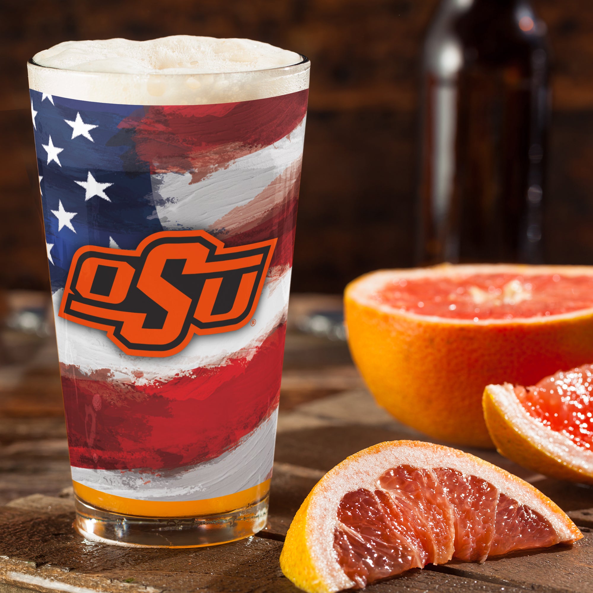 Set of 2 Oklahoma State Cowboys 16oz Americana Pints