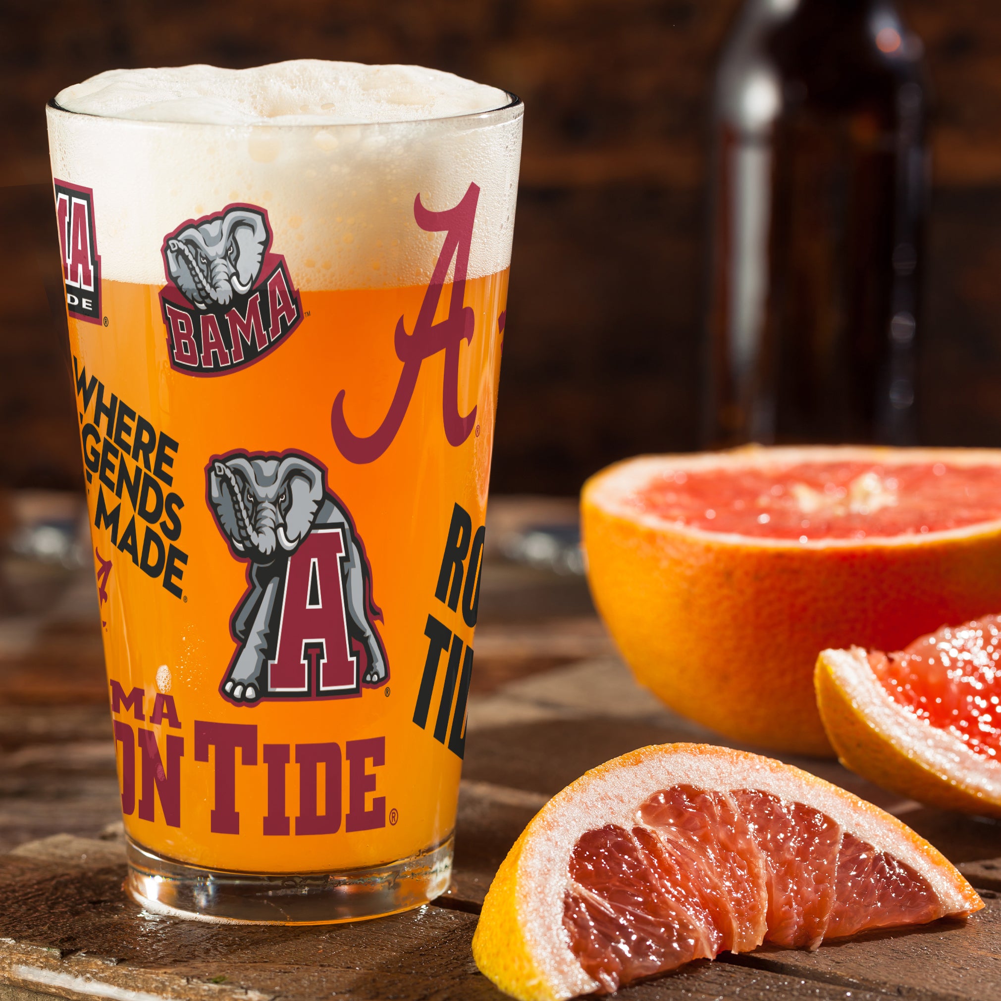 Set of 4 Alabama Crimson Tide 16oz Medley Pint Glasses