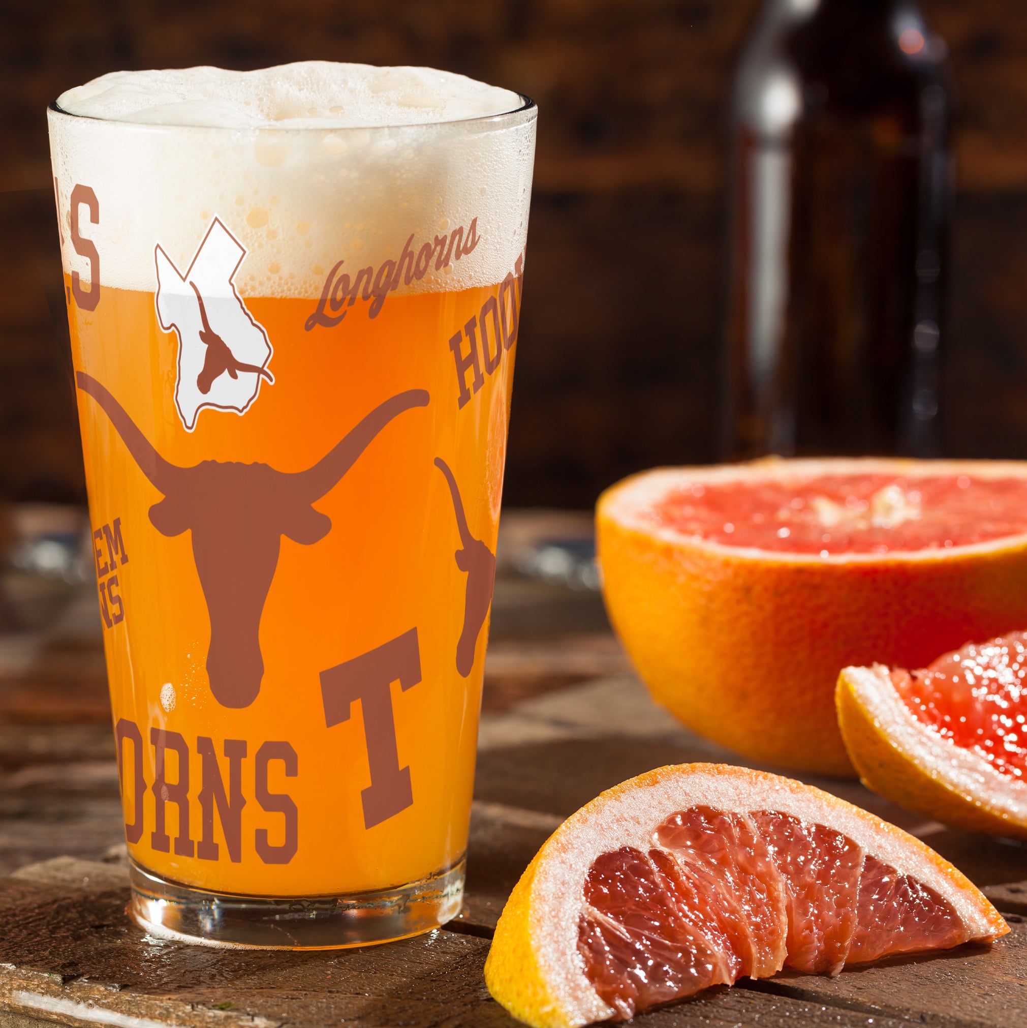 Set of 4 Texas Longhorns Texas Longhorns 16oz Medley Pint Glasses
