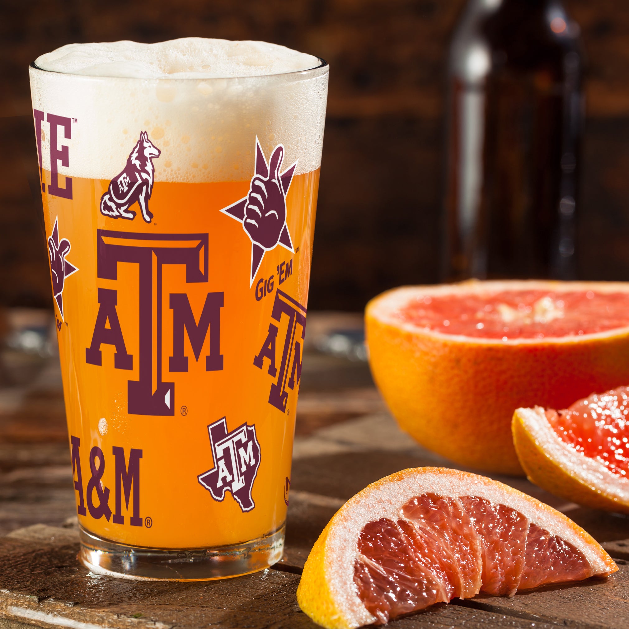 Set of 4 Texas A&M Aggies 16oz Medley Pint Glasses