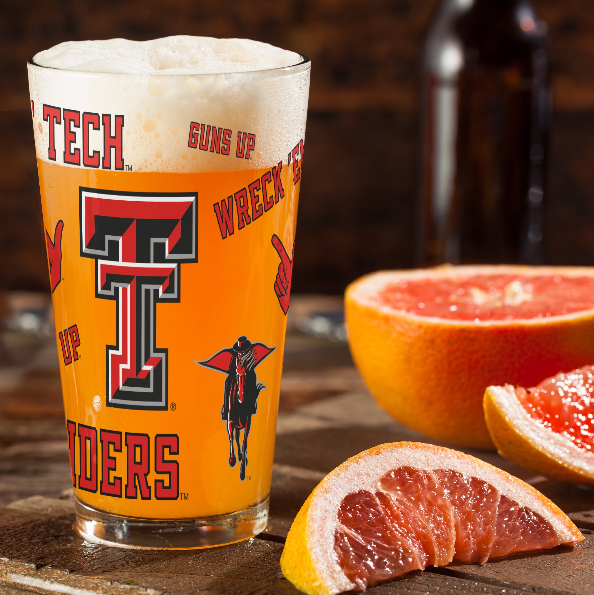 Set of 4 Texas Tech Red Raiders 16oz Medley Pint Glasses