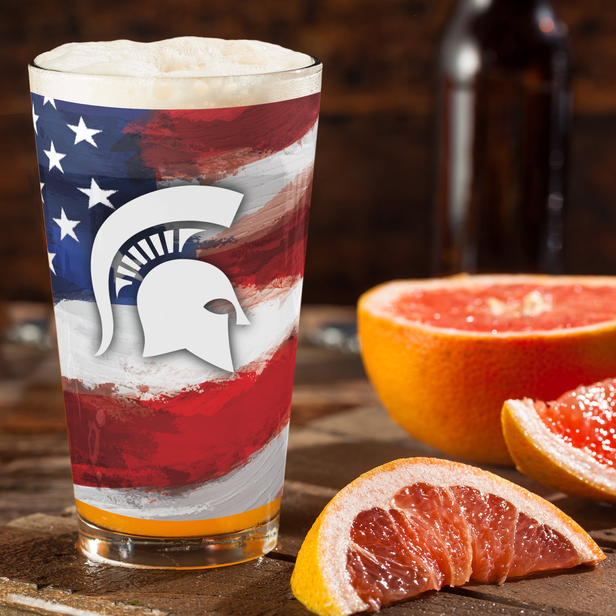 Set of 2 Michigan State Spartans 16oz Americana Pints