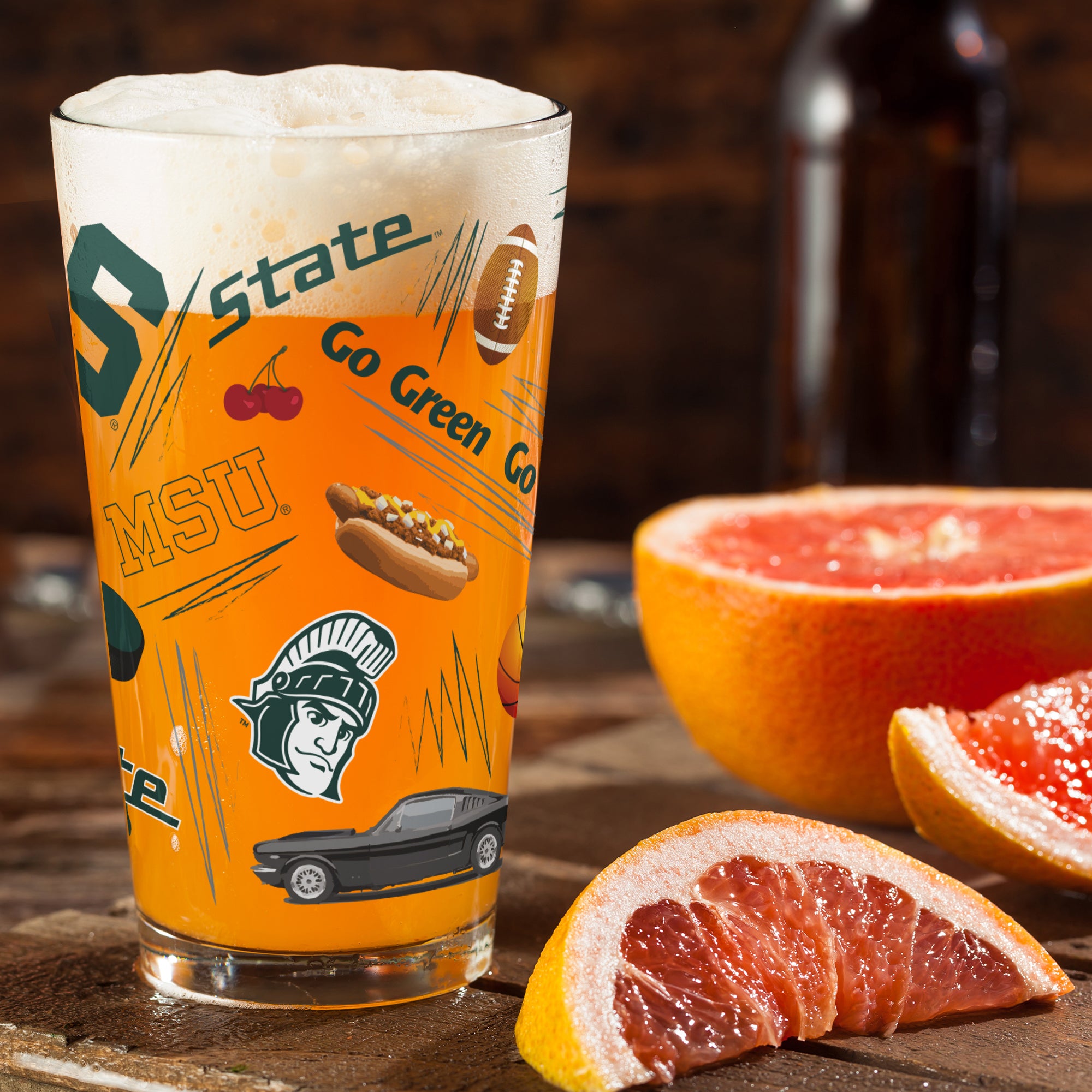 Set of 2 Michigan State Spartans Local 16oz Pints