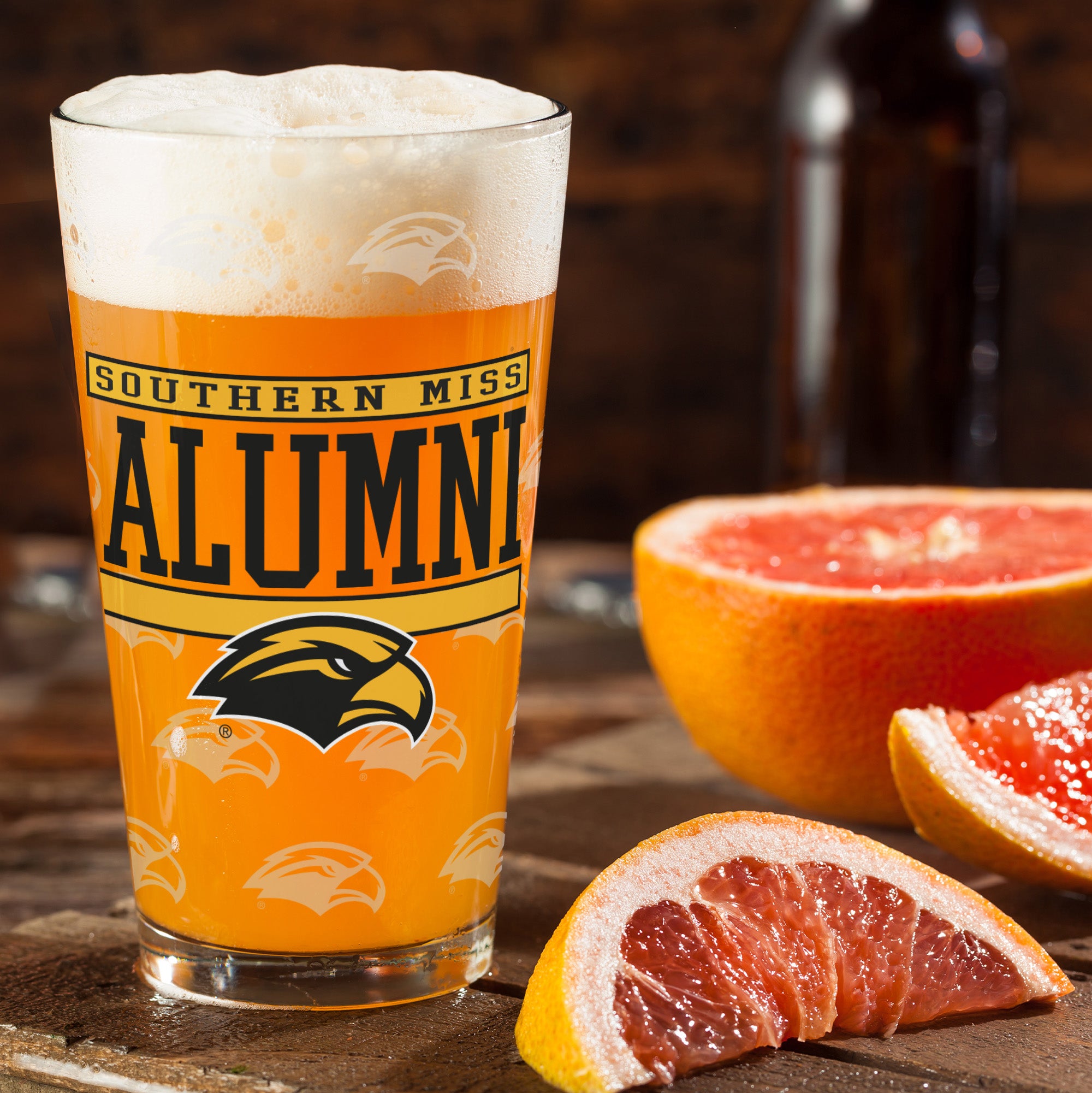 Set of 2 Southern Miss Golden Eagles 16oz Alumni Pints
